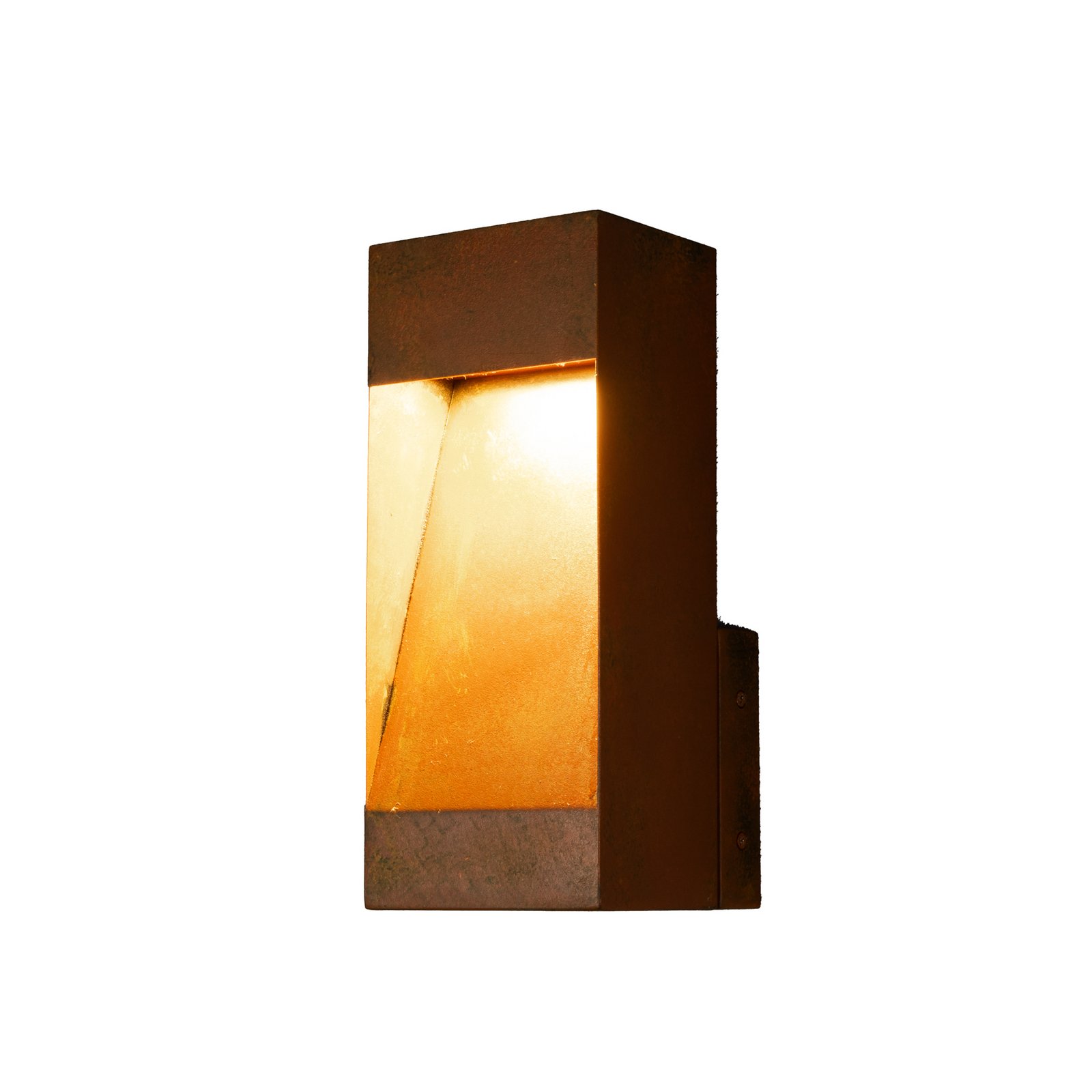 LED-Außenwandlampe Rho, rostfarben, Höhe 28 cm, Metall, IP54