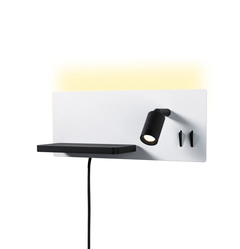 Paulmann - LED-Wandlampe Serra, links, USB-C, weiß/schwarz