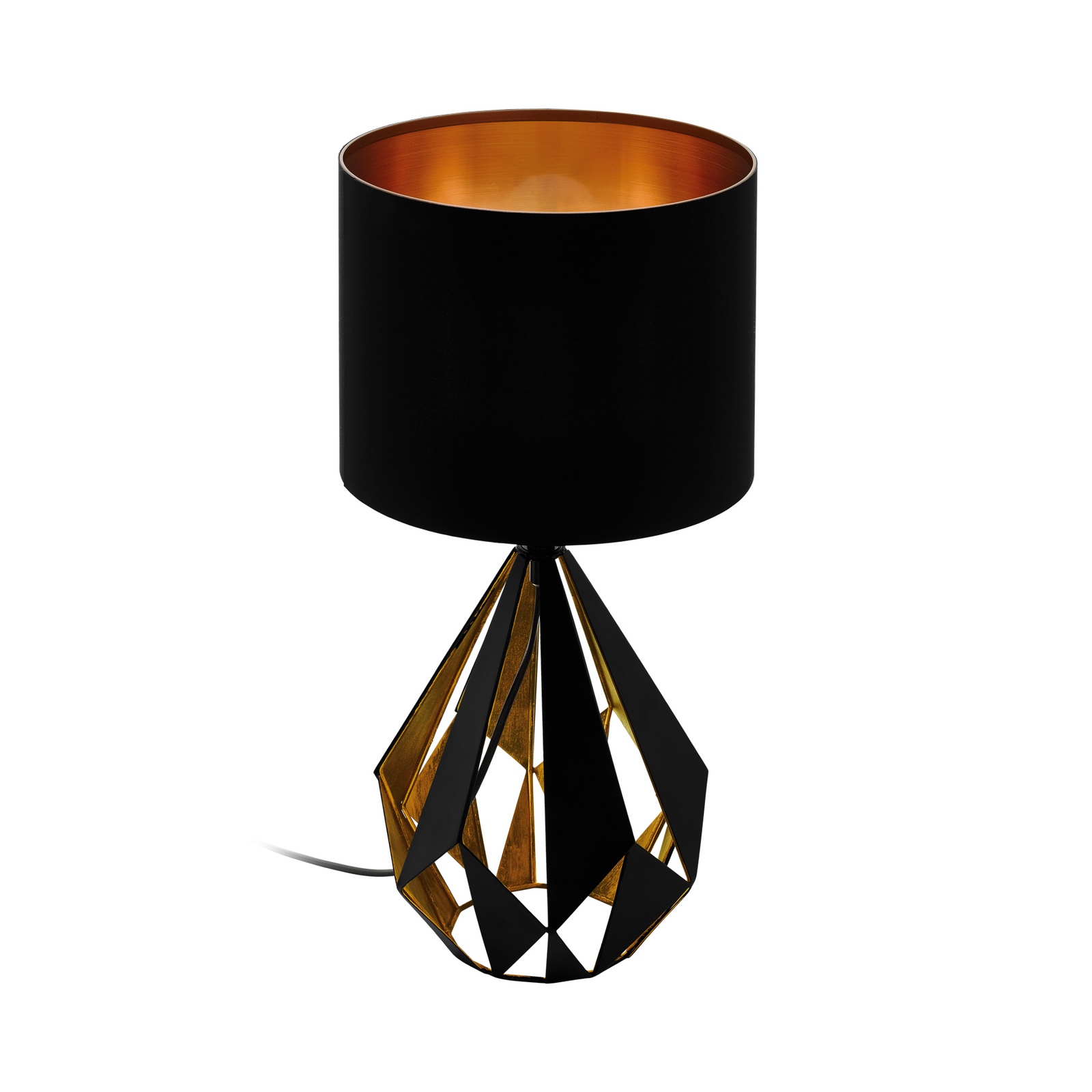 Lampada da tavolo Carlton, nero/rame