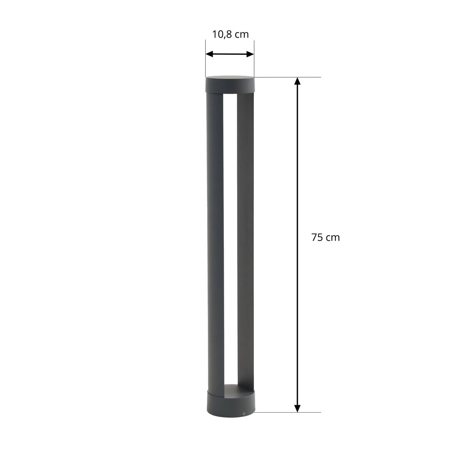 Lindby słupek oświetleniowy LED Soriq, antracyt, wysokość 75 cm, IP54