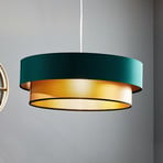 Lampada a sospensione Dorina, verde/oro Ø 60 cm