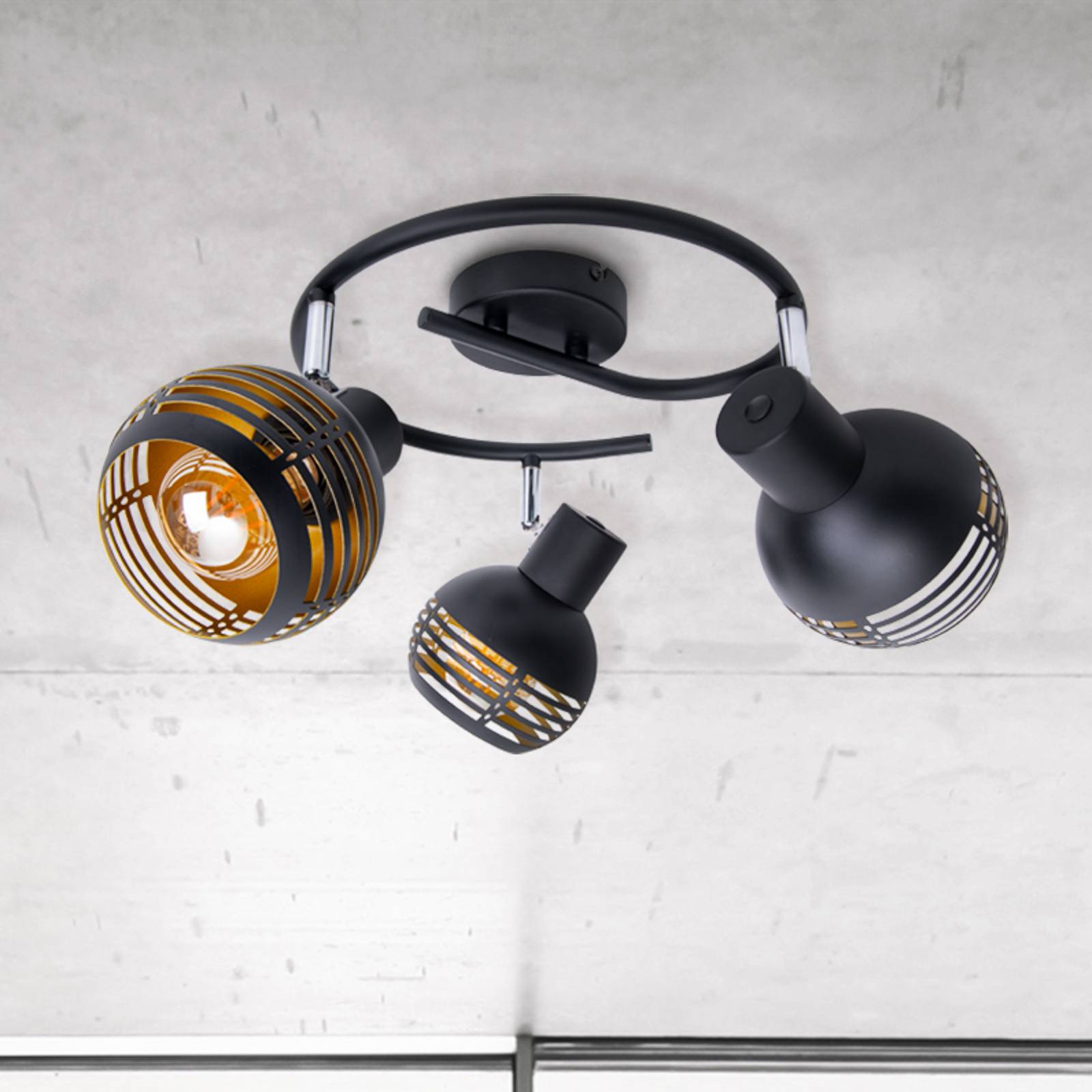 Lampa sufitowa Casco 3-punktowa czarna