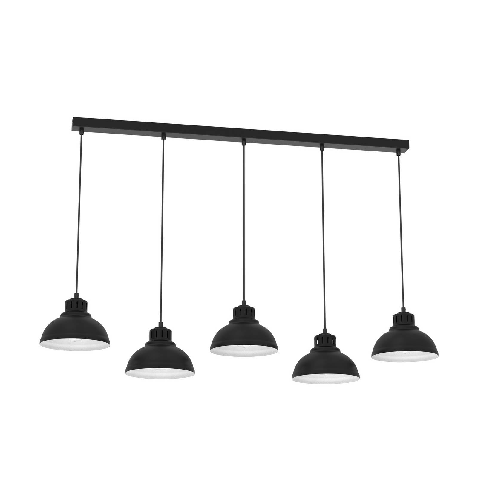 Hängeleuchte Sven, fünfflammig, schwarz, Stahl, E27