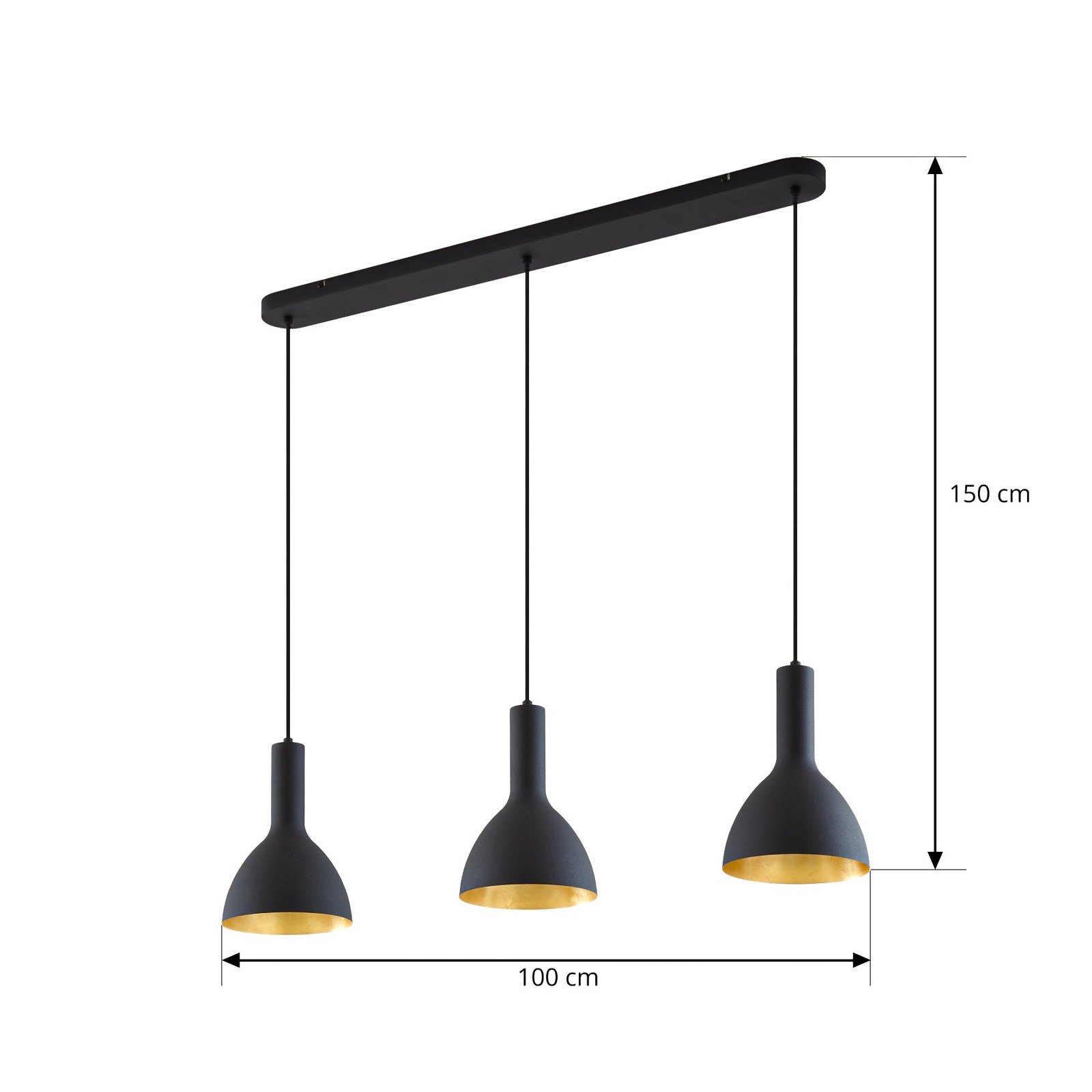 Cosmina 3 Pendant Black/Gold - Arcchio