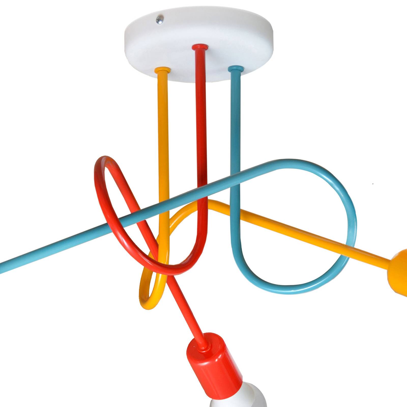 HELam Oxford ceiling lamp 3-bulb orange/red/turquoise | Other metals