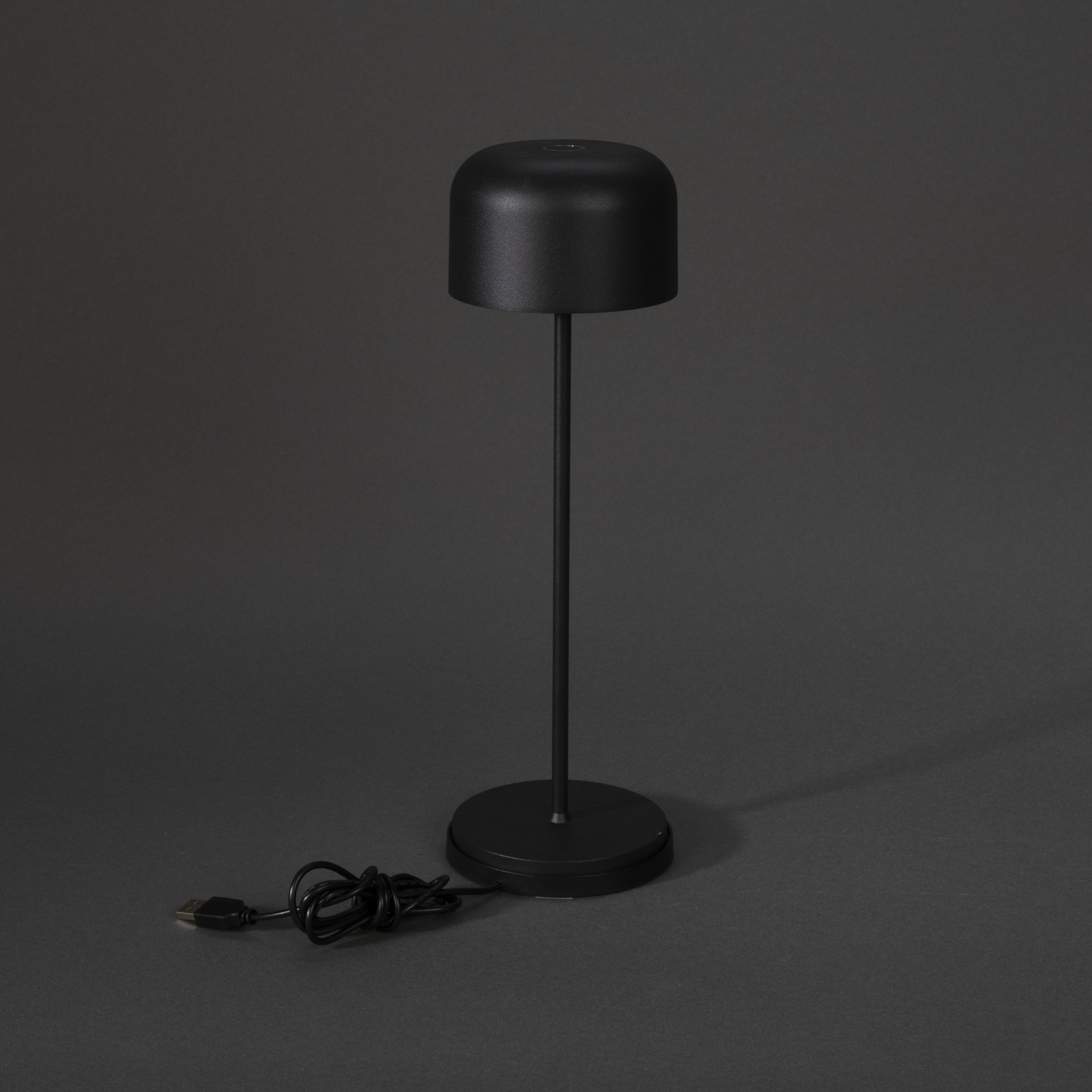 LED tafellamp Lille, hoogte 36 cm, zwart, IP54, USB LED tafellamp Lille, hoogte 36 cm, zwart, IP54, USB