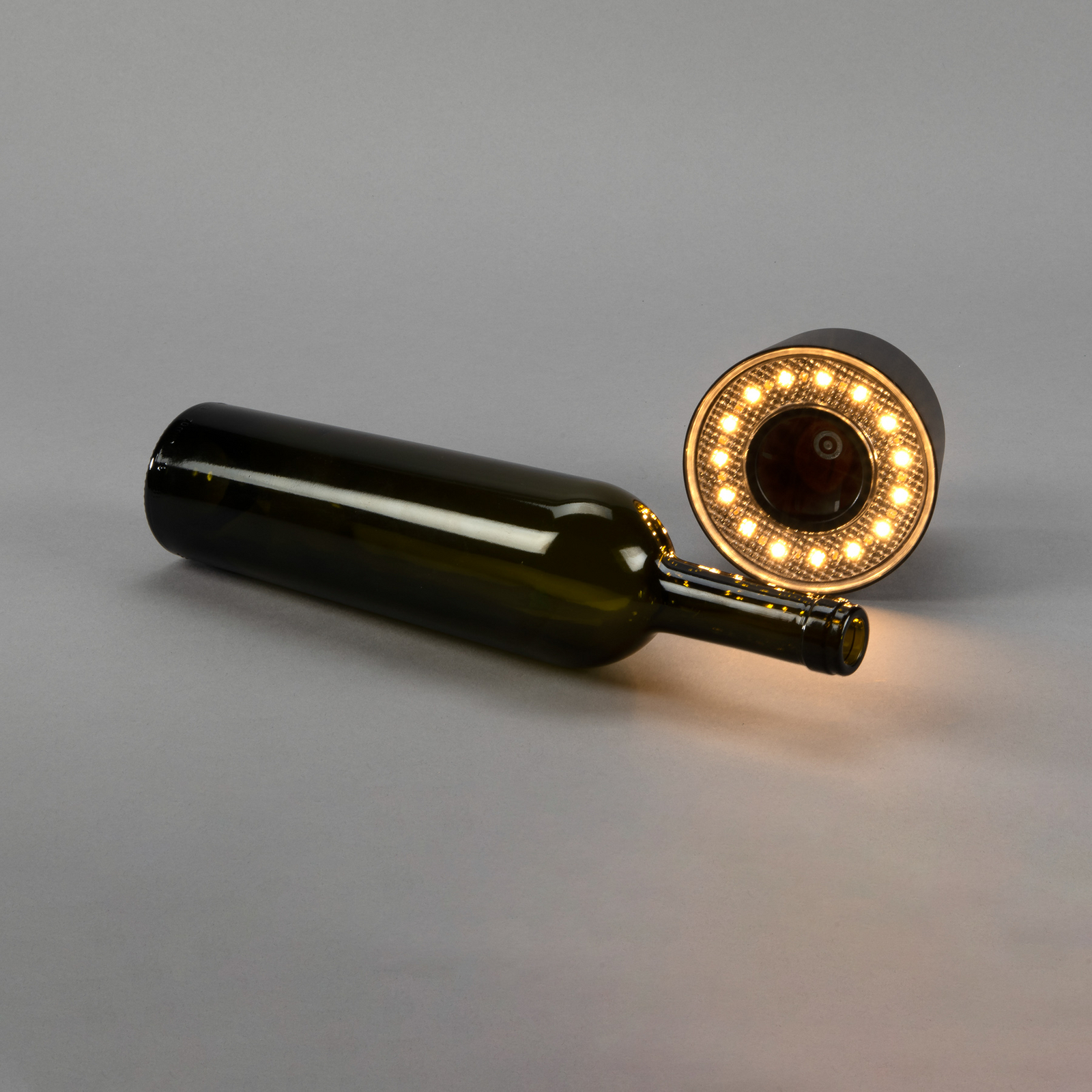 LED tafellamp op batterijen Biot, zwart, hoogte 30 cm, IP54, USB