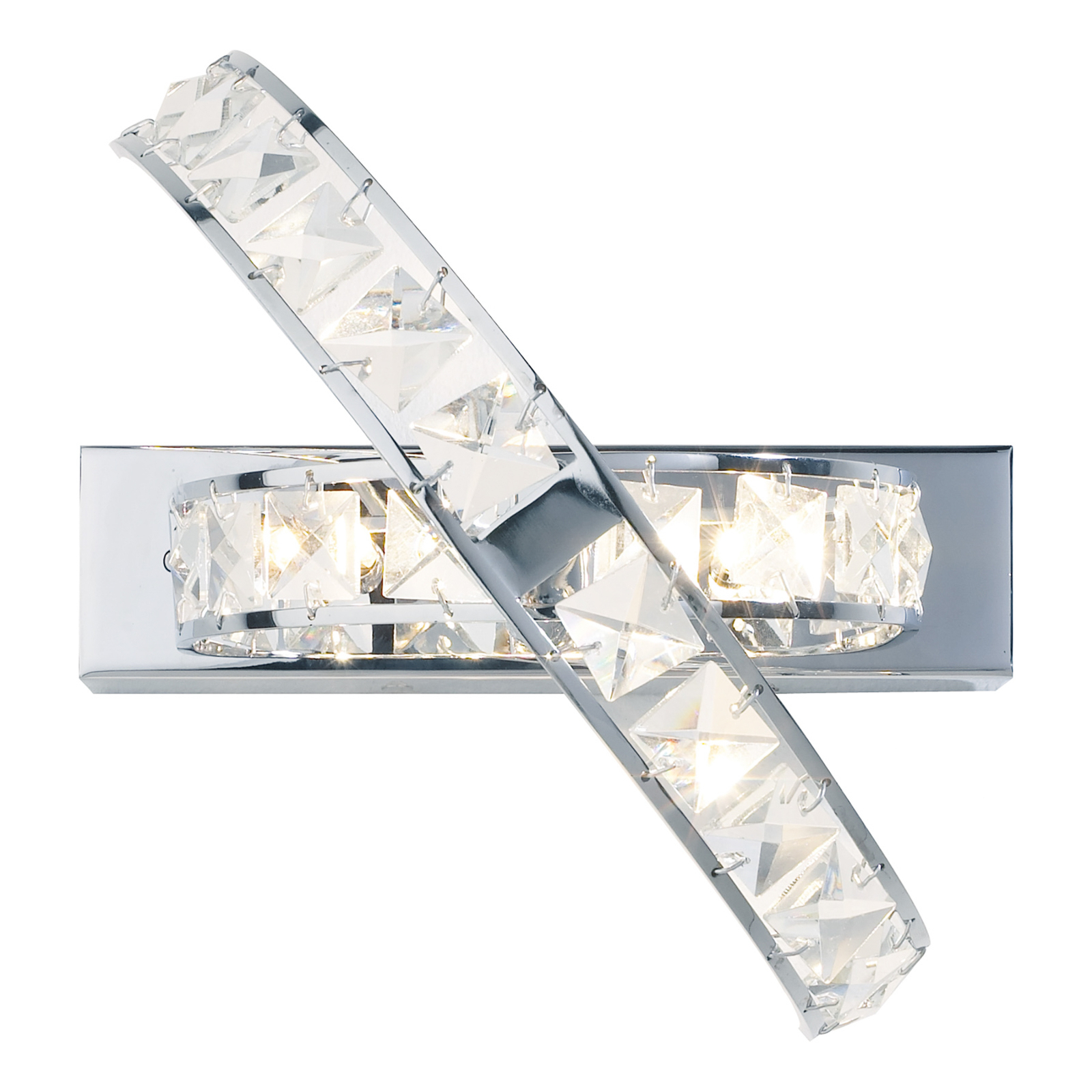 Eternity wall light with square crystals