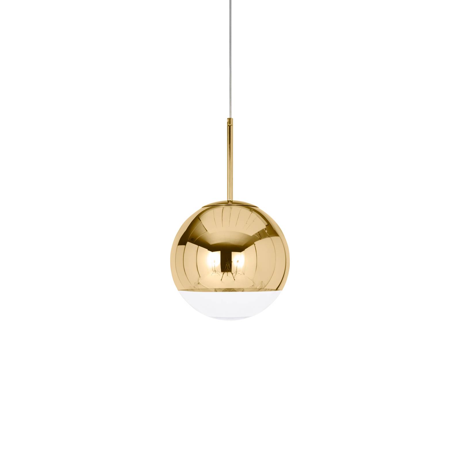Tom Dixon Mirror Ball LED hanging light Ø25cm gold, for Living / Dining Room, polycarbonate, steel, 6 W