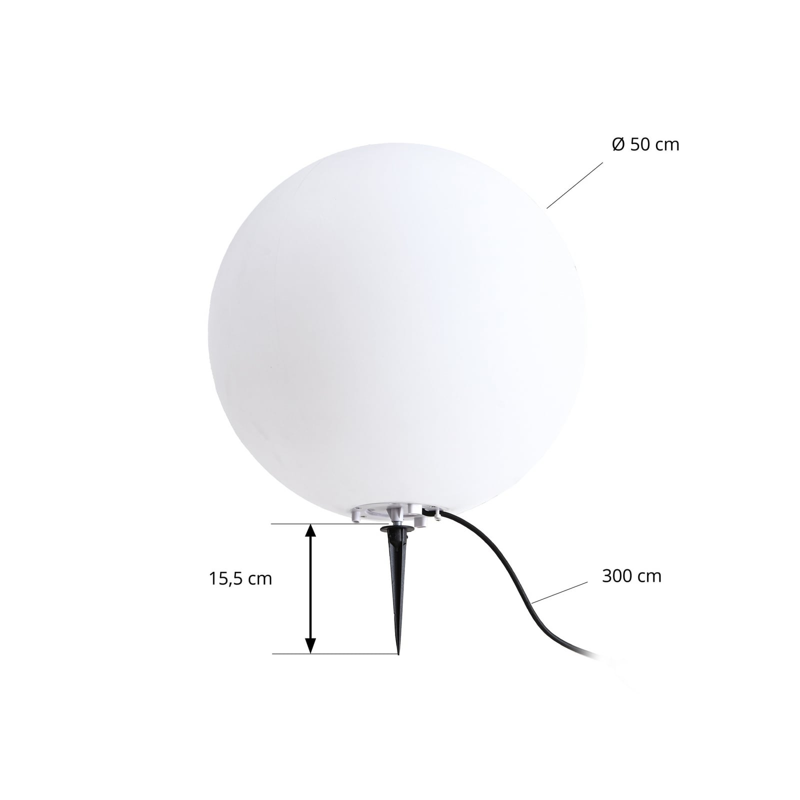 Valyra guľová lampa, IP54, Ø 50, zemný kolík - Lindby