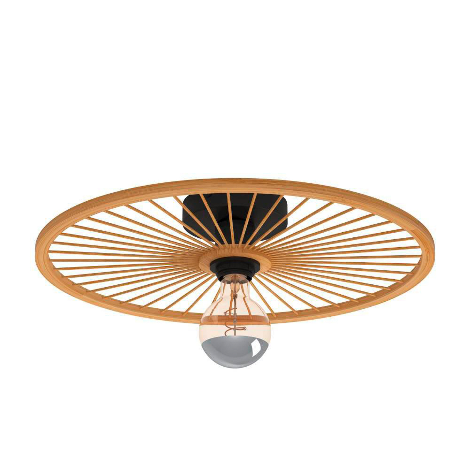 EGLO Leominster ceiling lamp round wood lampshade
