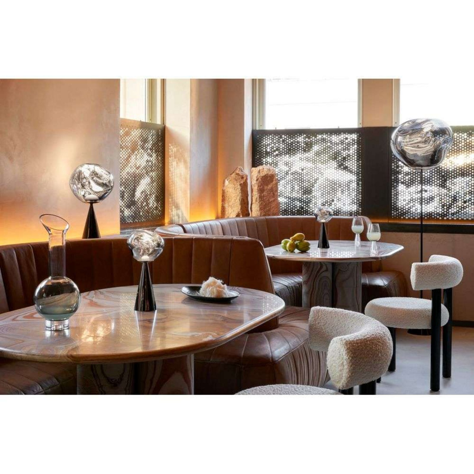 Melt Cone Fat Table Lamp Opal/Silver - Tom Dixon