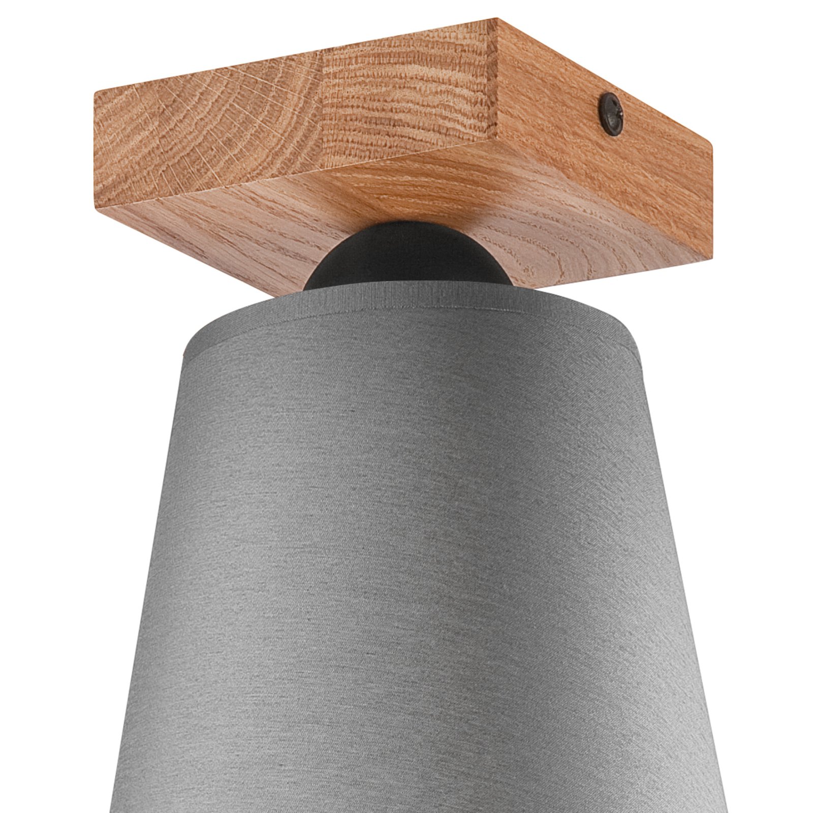 Envostar Risco ceiling lamp 1-bulb fabric shade grey