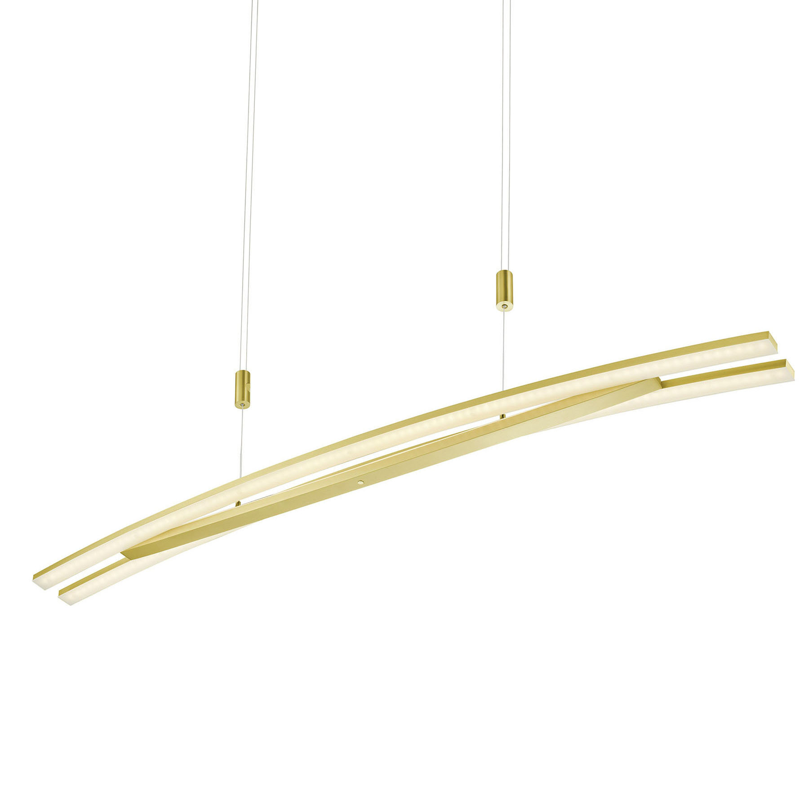 B-Leuchten Sam LED linear pendant light, brass, for Living / Dining Room, metal, 45 W, energy efficiency: A+, L: 120 cm