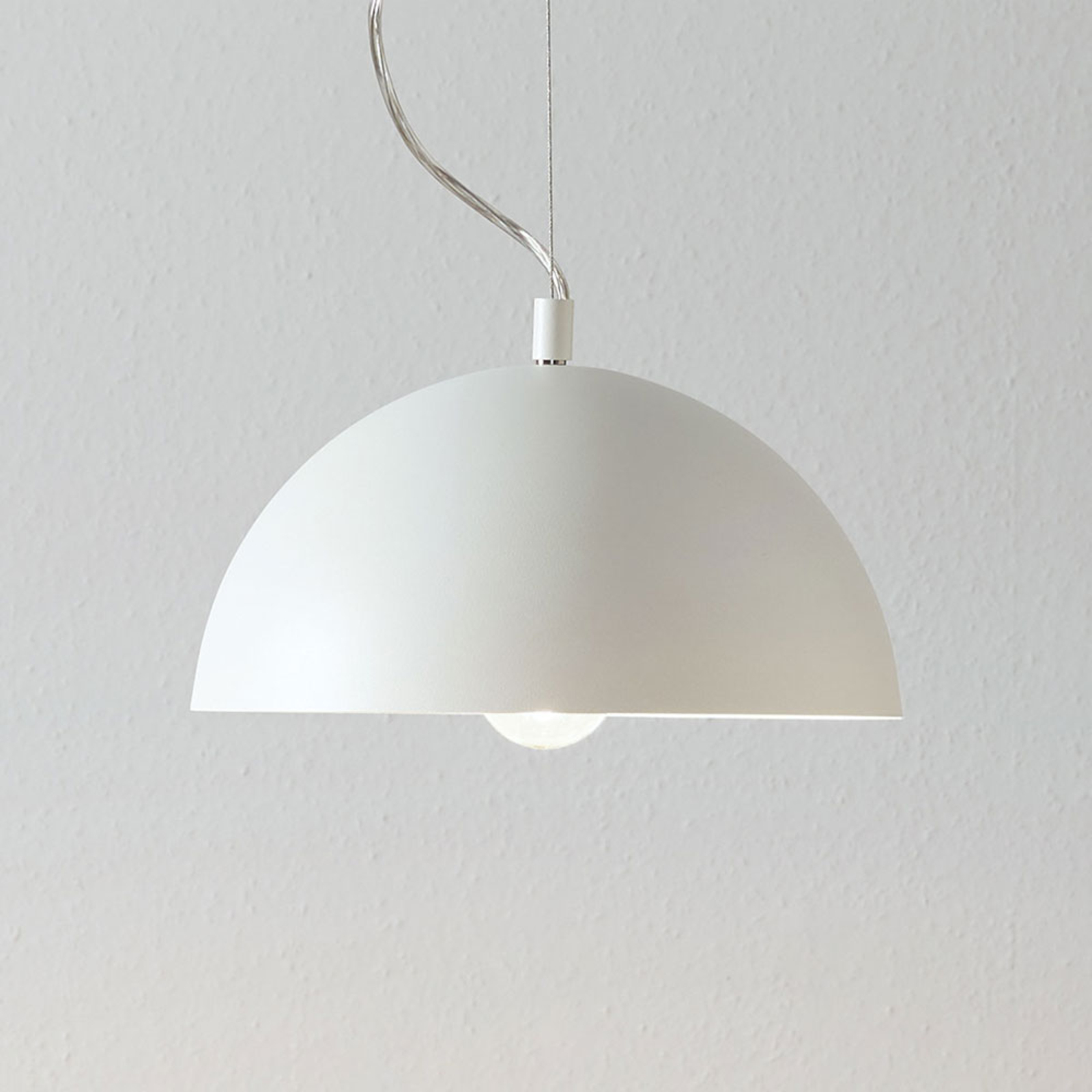 Lucande Maleo hanging light 30 cm white, for Living / Dining Room, steel, E27, 60 W, energy efficiency: A++, H: 15 cm