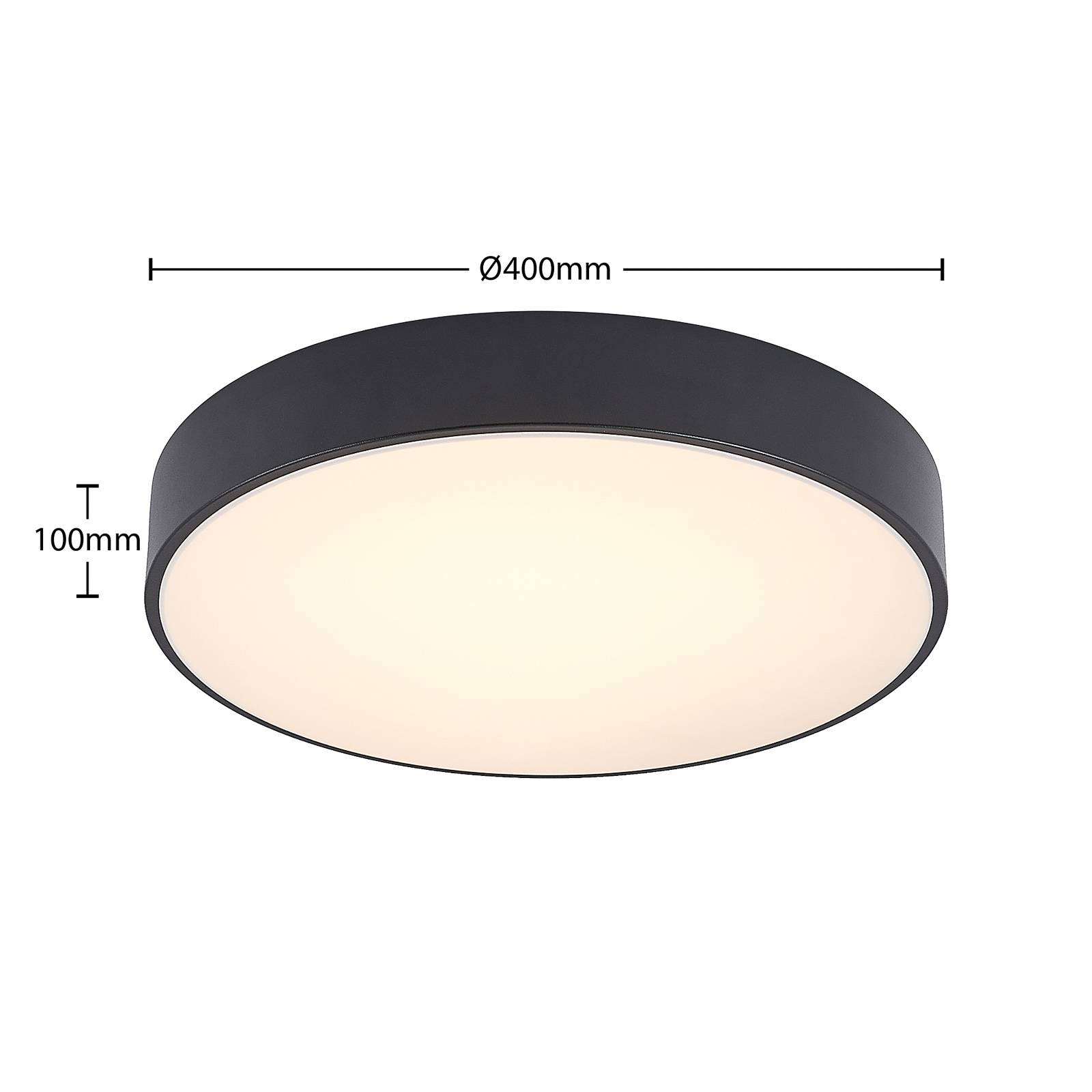 Lampa sufitowa Lindby LED Milada, czarna, CCT, pilot