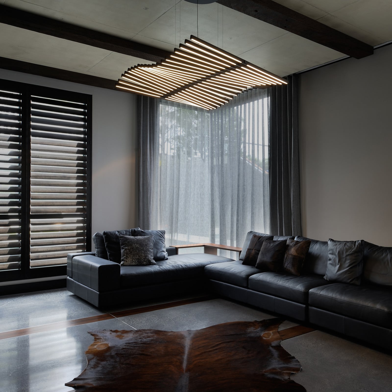 Lampă suspendată LED Vibia RHYTHM maro-cenușiu 131 x 87 cm 927 dimabil - Camera de zi / sufragerie - Design - Metal