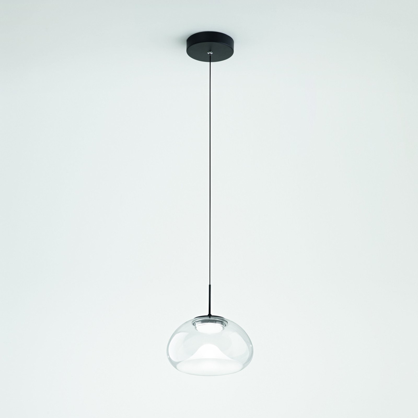 LED pendant light Brena, transparent, 1-bulb, dimmable, CCT