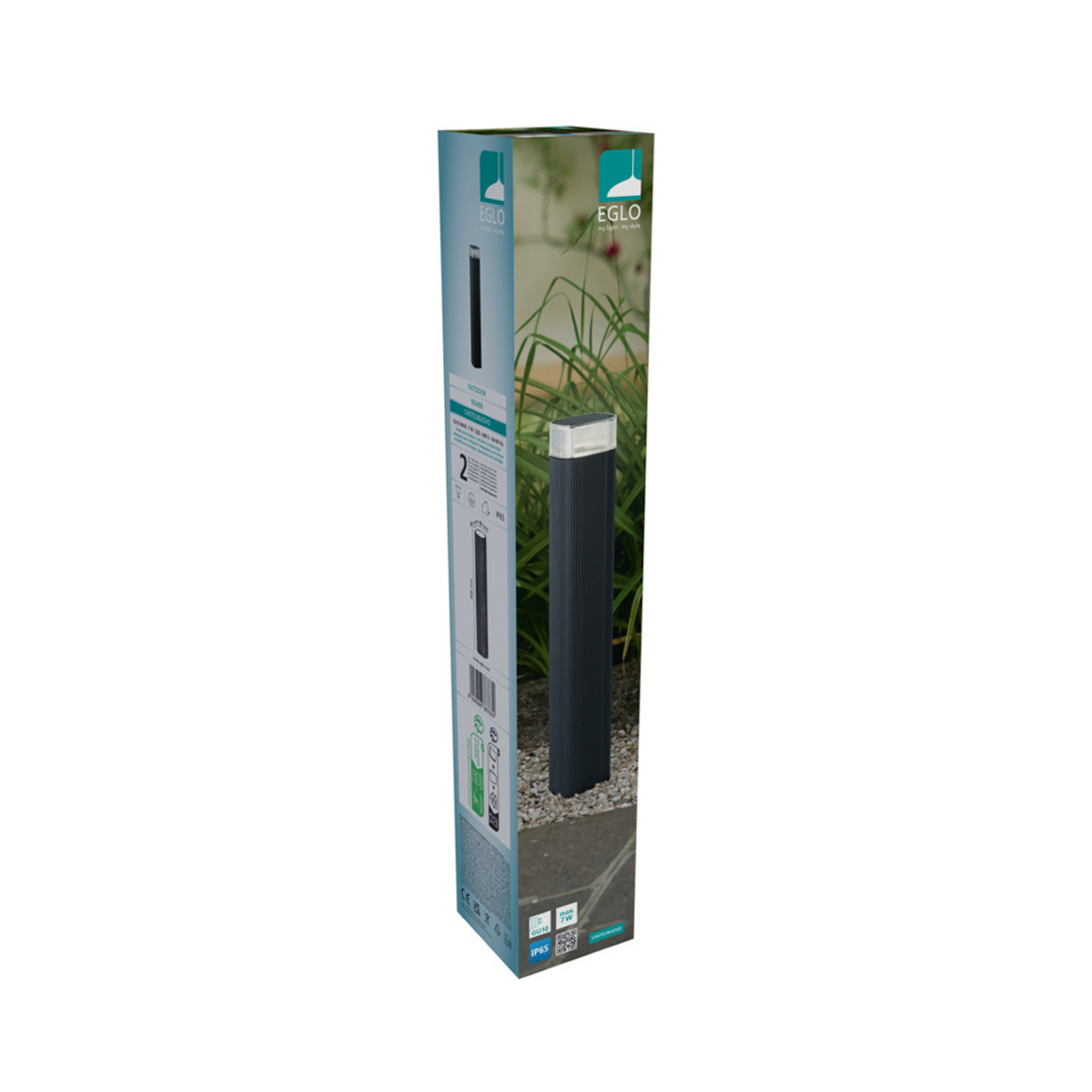 Bornes lumineuses EGLO CASTELNUOVO, noires, hauteur 50 cm, IP65, GU10