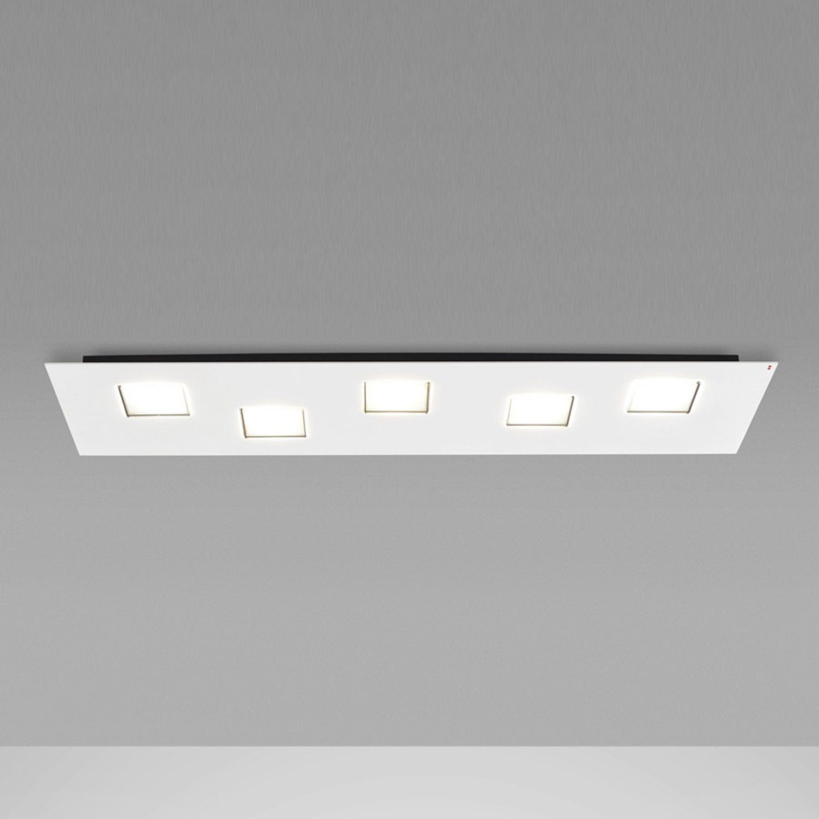 Fabbian Quarter -LED-kattovalo 5-lamp. valkoinen