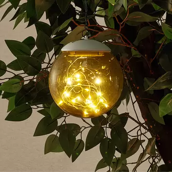 Lindby Tjelle lampada LED solare, sfera, Ø 15 cm