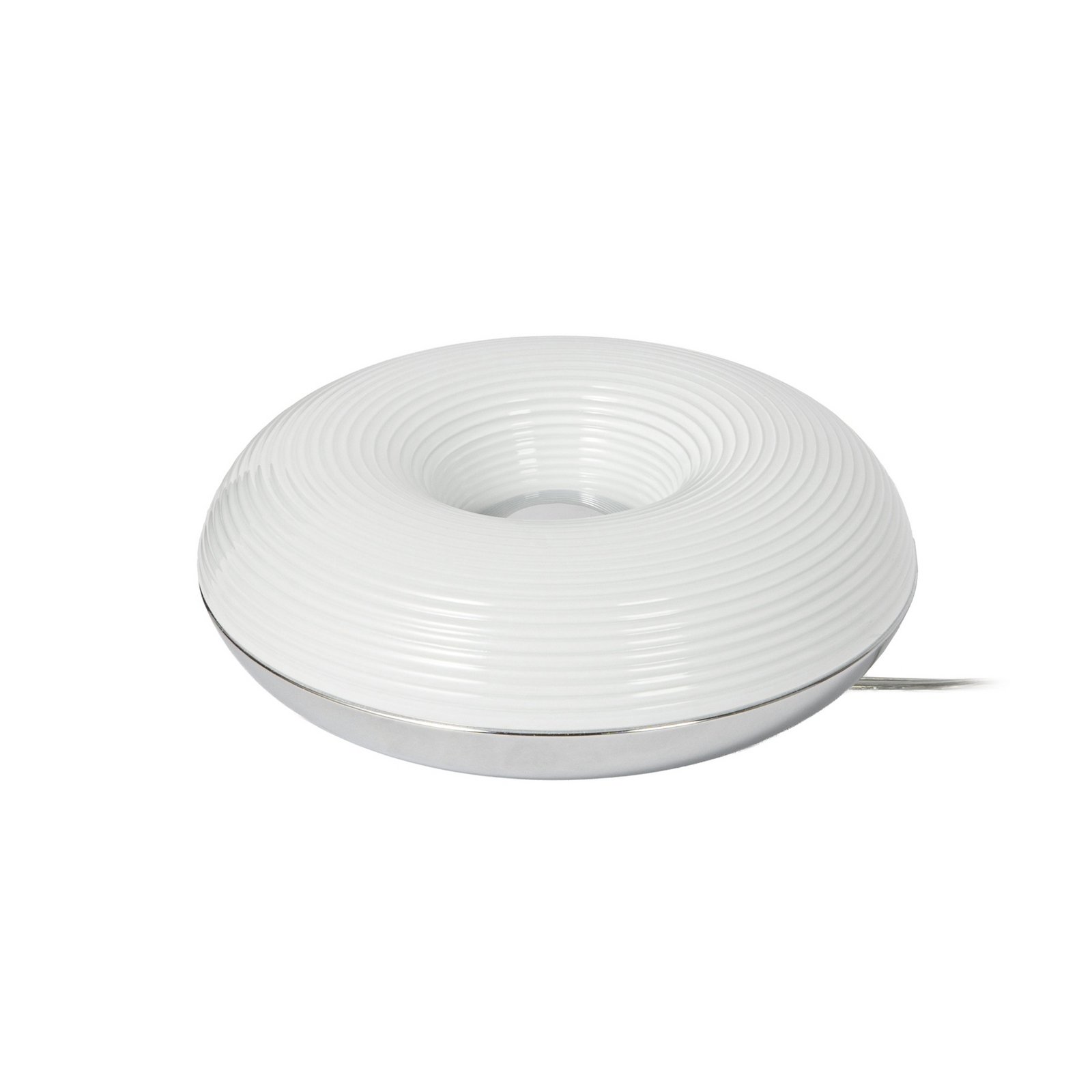 Fjora LED-Tisch-/Wandlampe, weiß/chrom, Ø 30 cm - Lindby