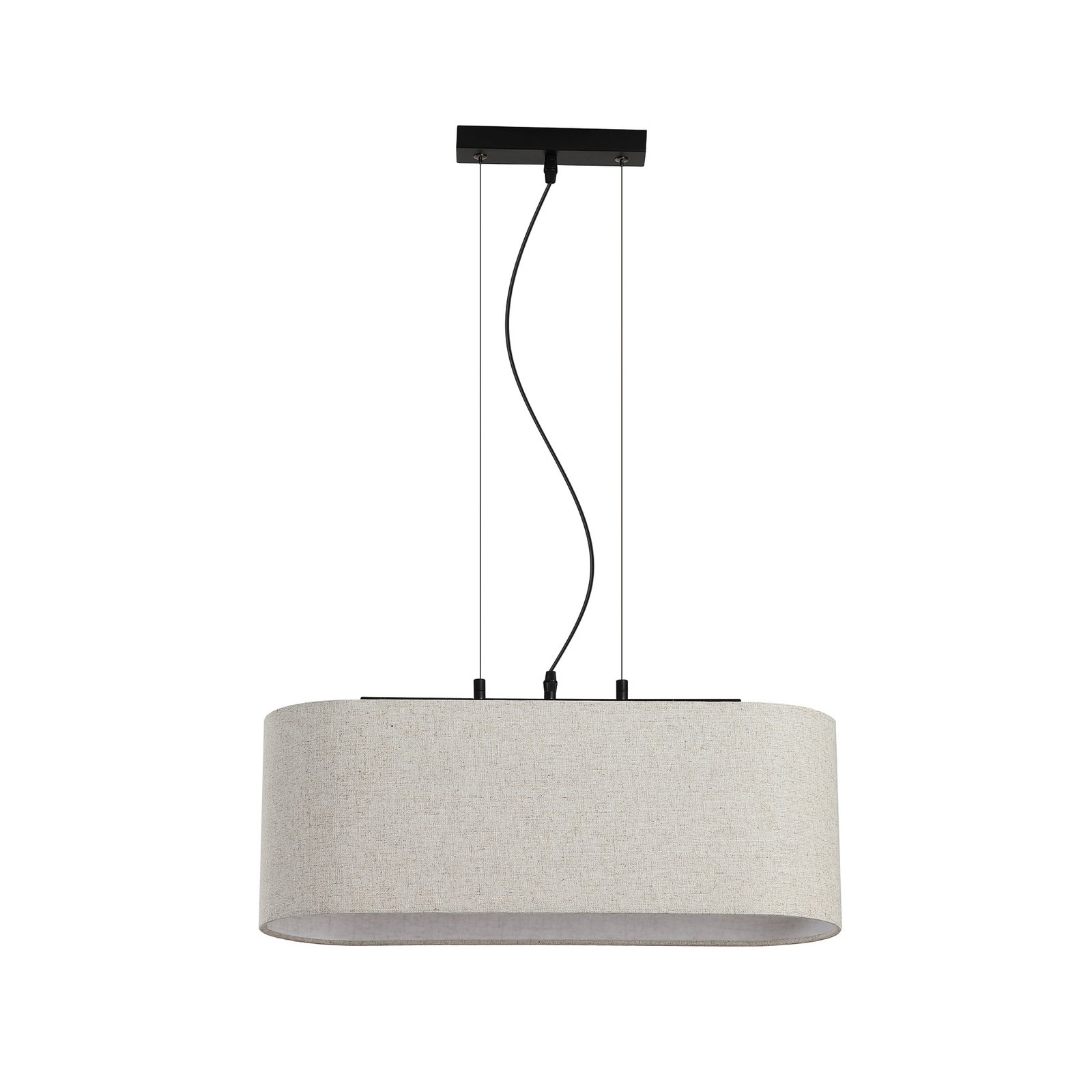 Suspension Hessian, longueur 60 cm, blanc naturel, lin/métal