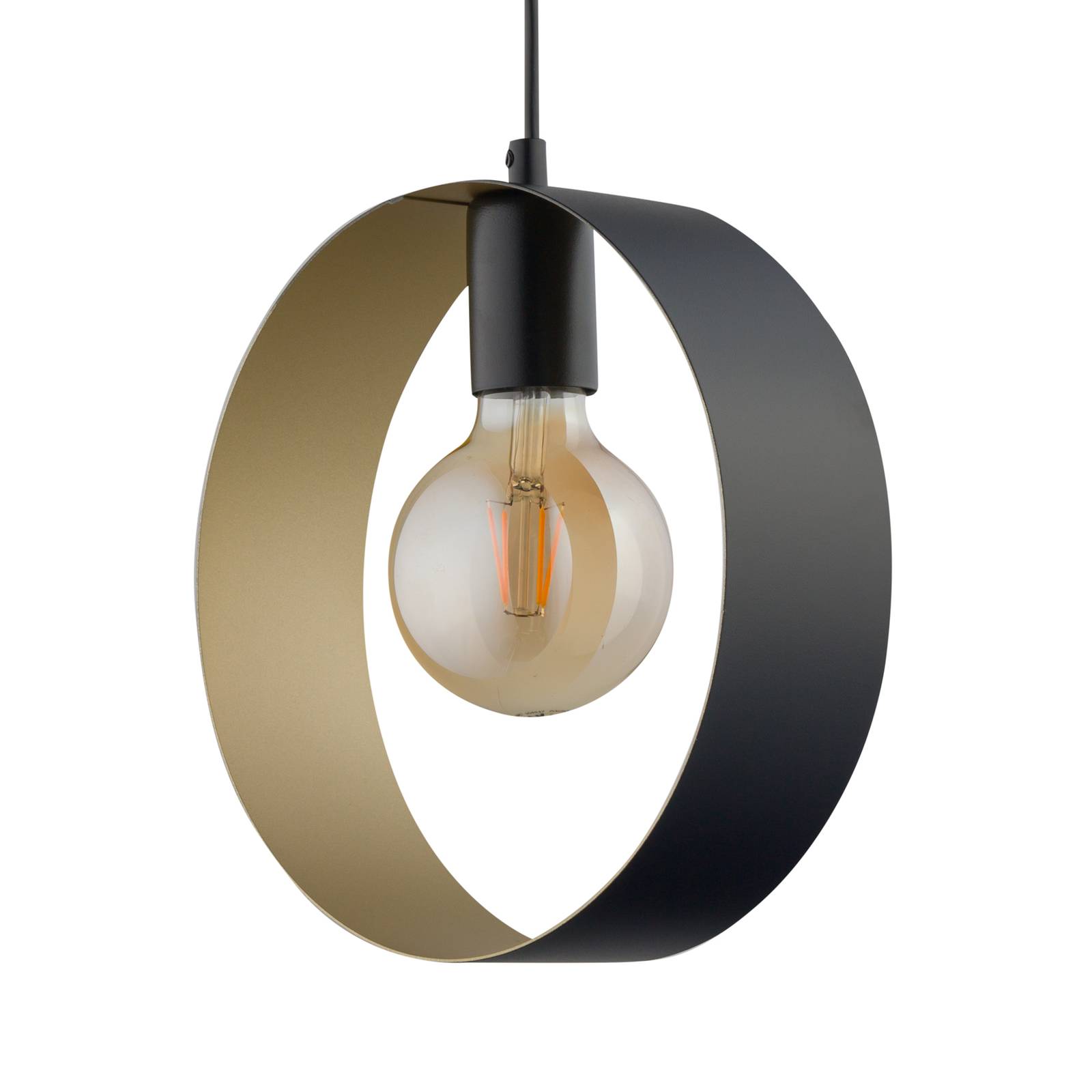 Hänglampa Hula, 1 lampa, svart/guld