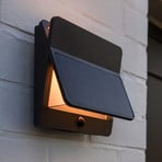 ALETA LED buiten wandlamp op zonne-energie, donkergrijs, 18 cm, sensor, IP54