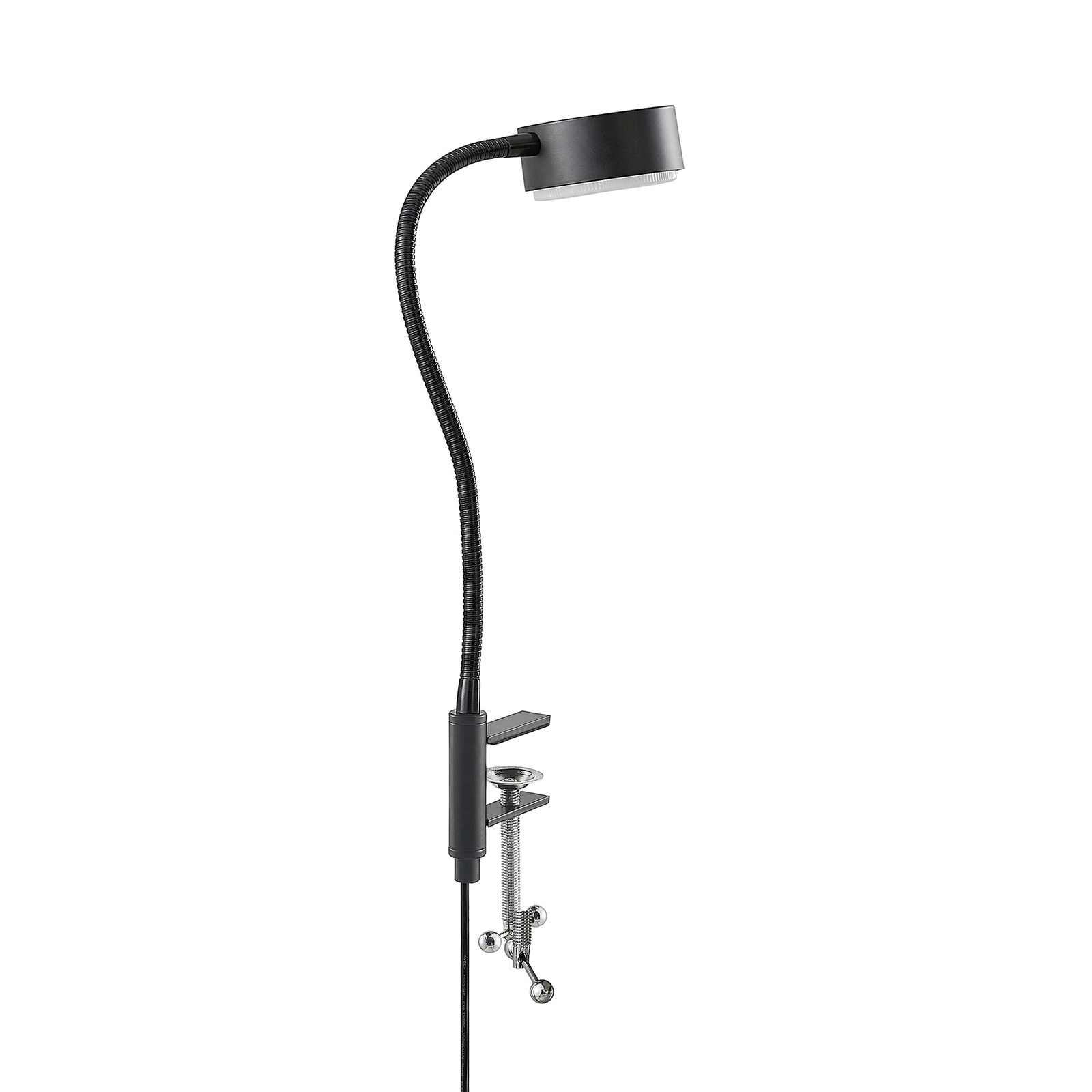 Lindby Kaylou lampa z klipsem LED, ramię, czarna