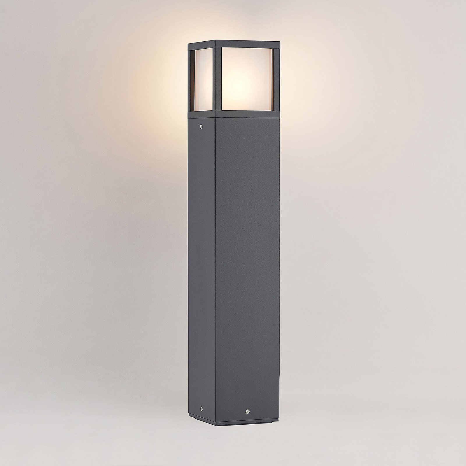 Lucande Wegeleuchte Dewari, E27, 65 cm, dunkelgrau, IP54