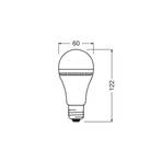 OSRAM tradisjonell LED-pære E27 8W matt 4000K oppladbart batteri nødlys