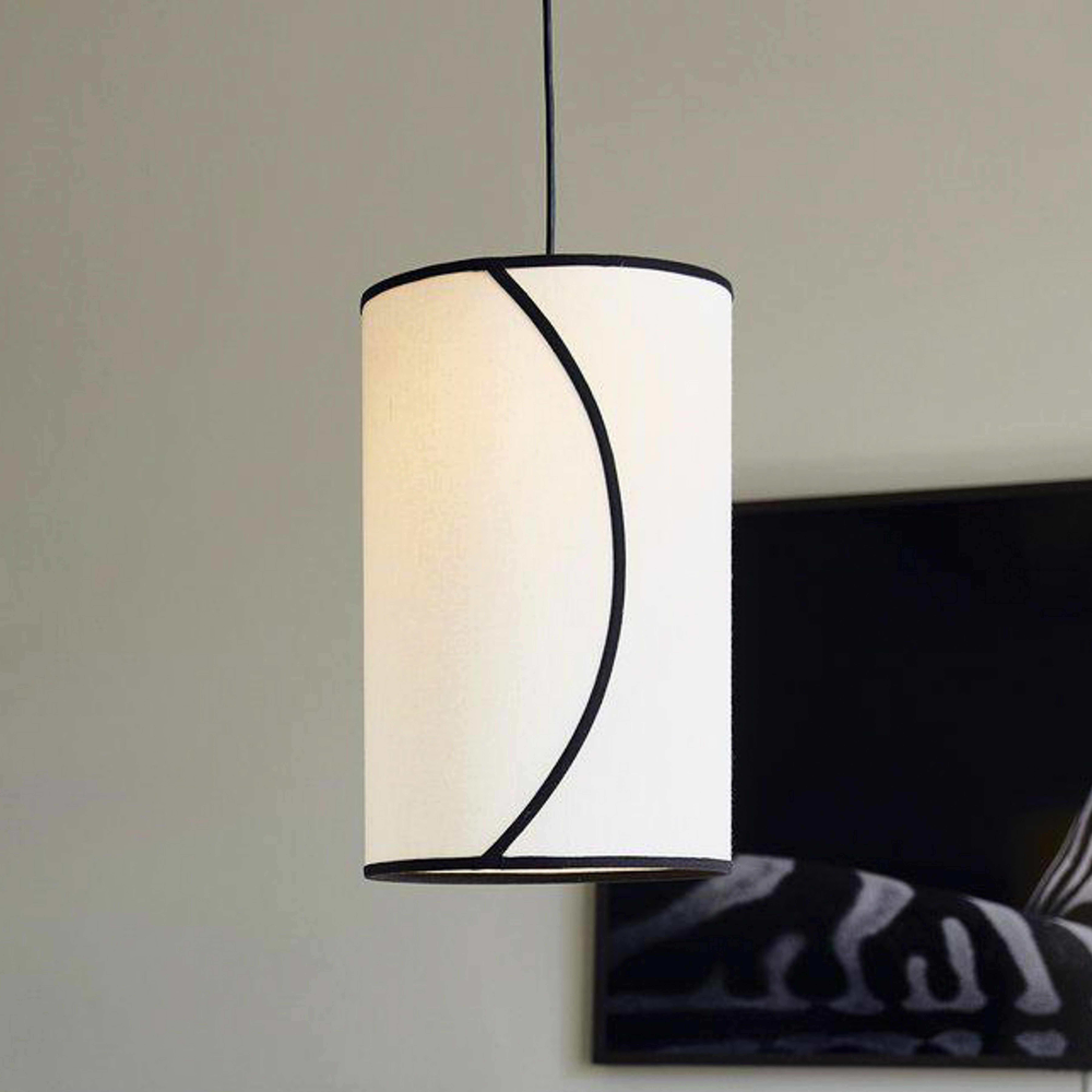 PR Home Hængelampe Ava, Ø 25 cm, økologisk bomuld, cremefarvet