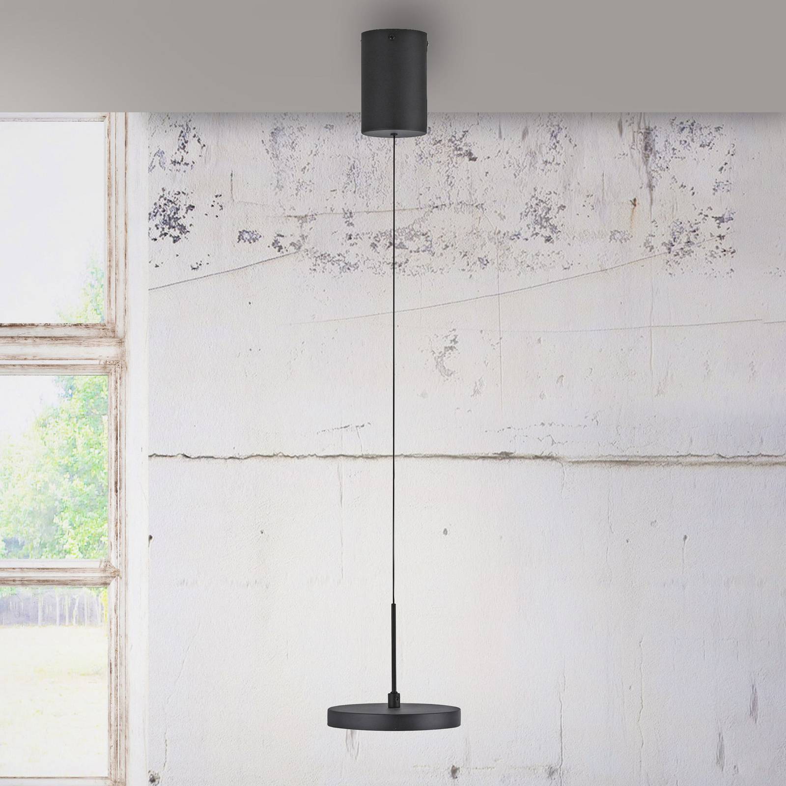 JUST LIGHT. żyrandol LED Plata, czarna, 1-punktowa, 3000 K