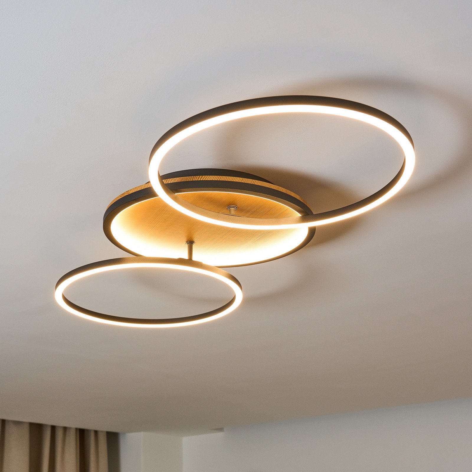 Eco-Light Kiru plafonieră LED pin lungime 874 cm 2 becuri lemn - Camera de zi / sufragerie - modern - pin negru