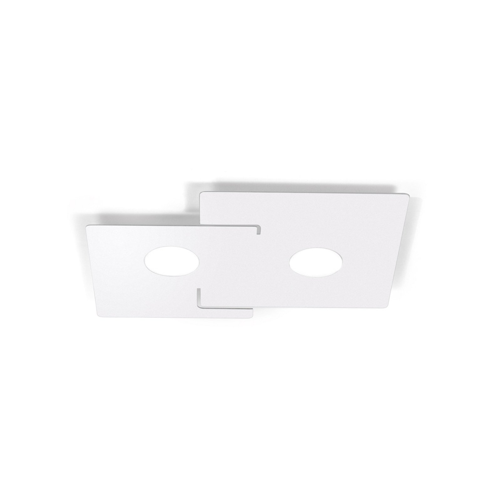 KOLARZ Square ceiling light, white, length 44 cm, metal