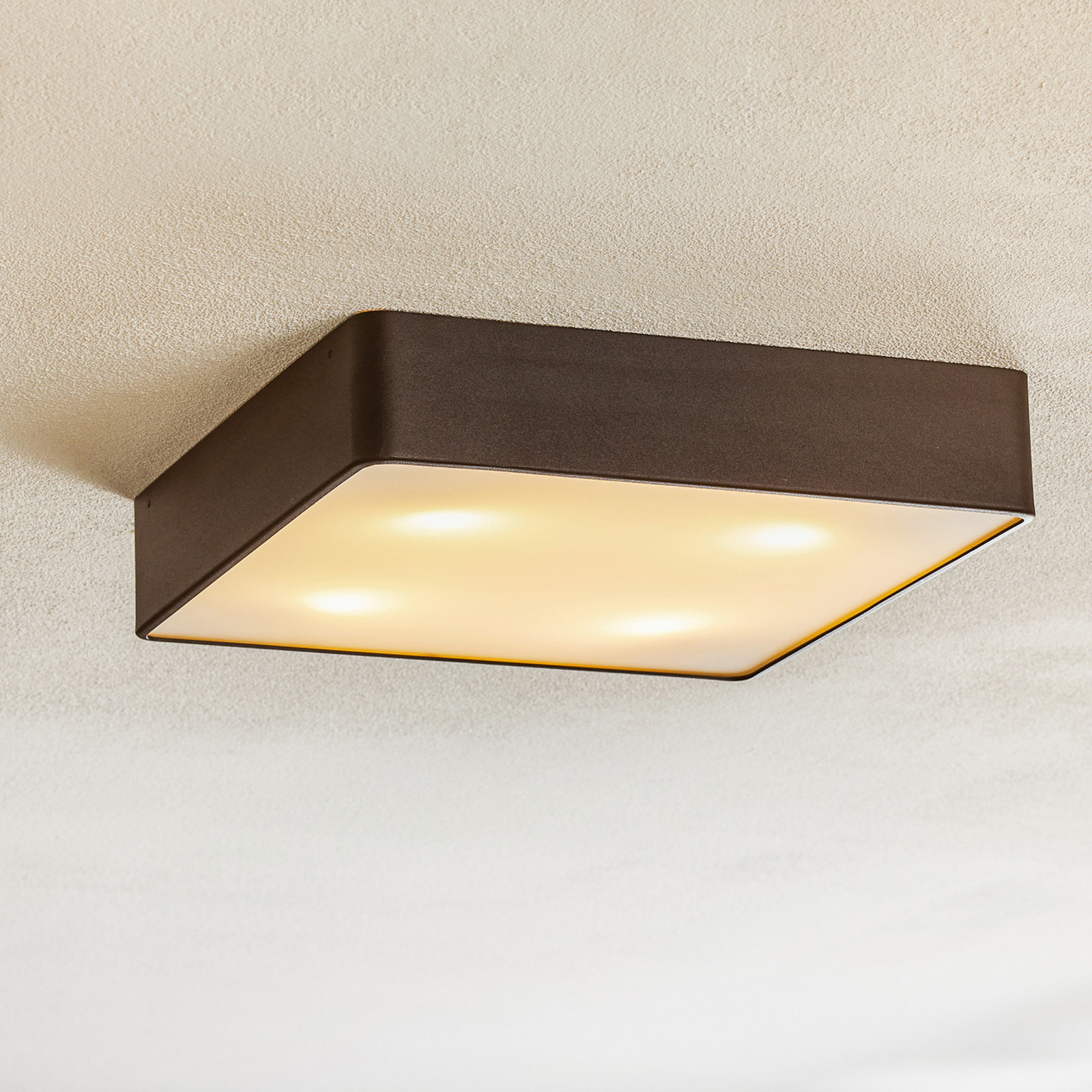 Argon Plafonieră Oro din oțel și sticlă negru 35 cm 35 cm - Camera de zi / sufragerie - modern - Metal