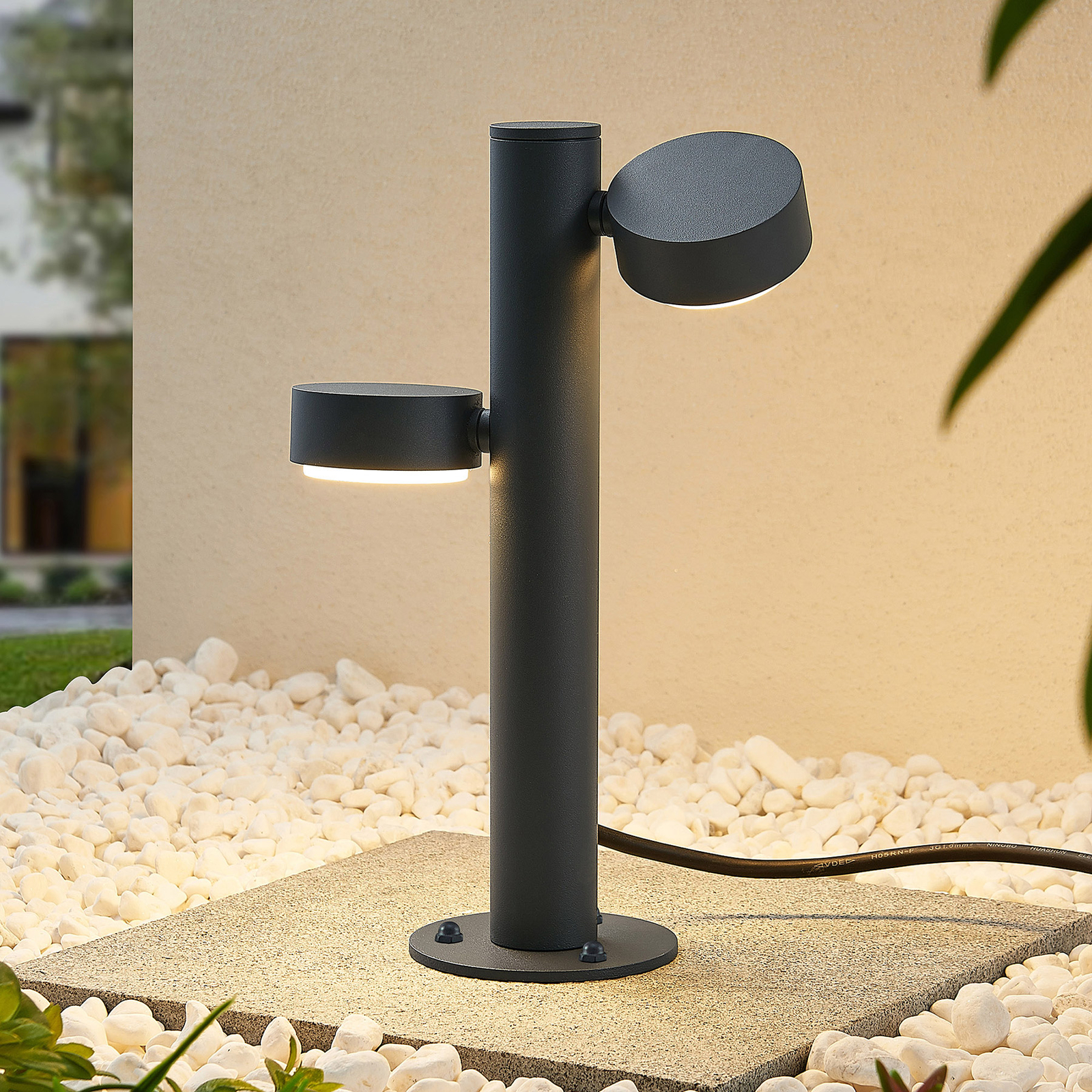 Lucande Kynlee -LED-pollarilamppu, 2x, 30 cm