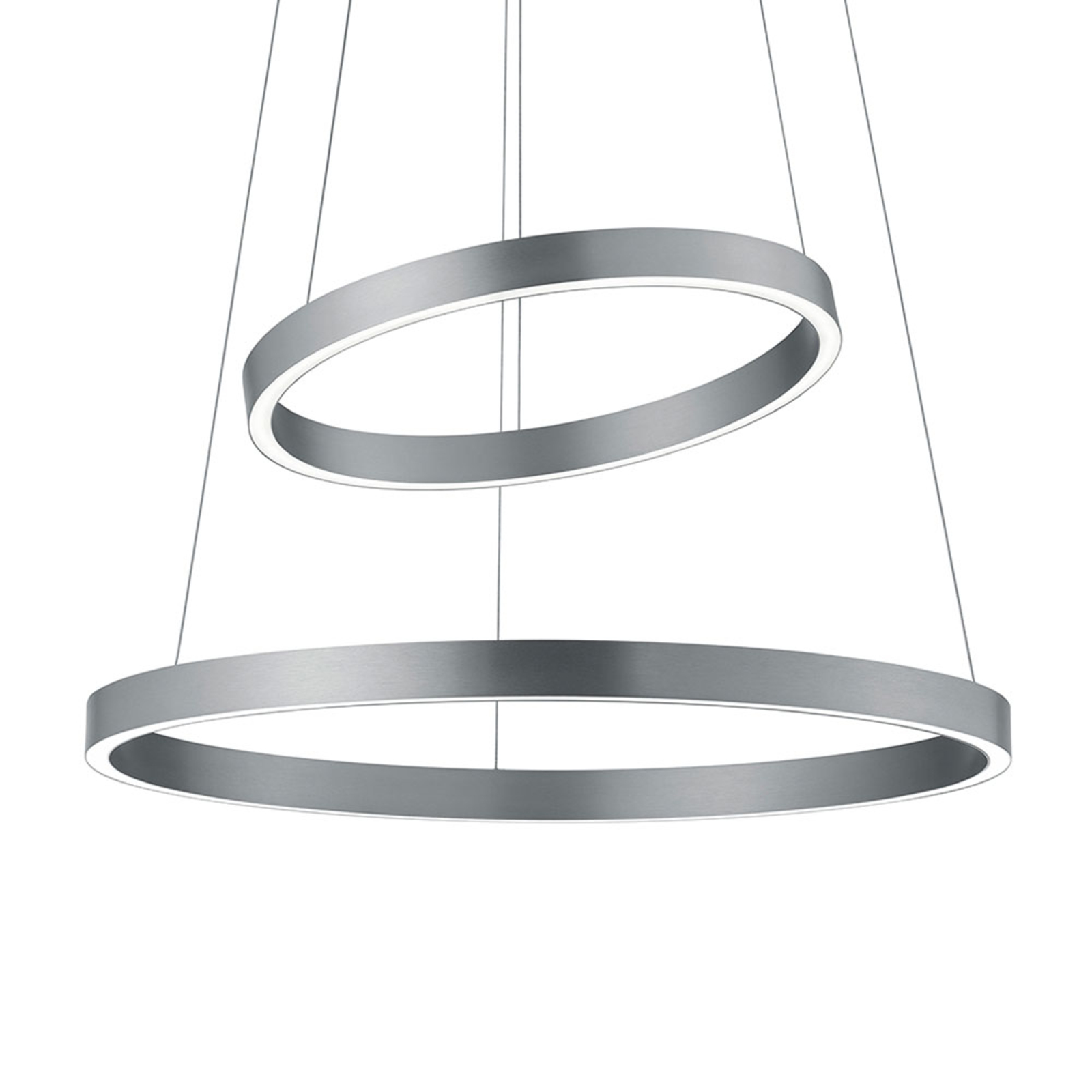 Knapstein Lora-P LED hanging lamp nickel, gesture control, for Living / Dining Room, aluminium, acrylic, 87 W, energy efficiency: A+