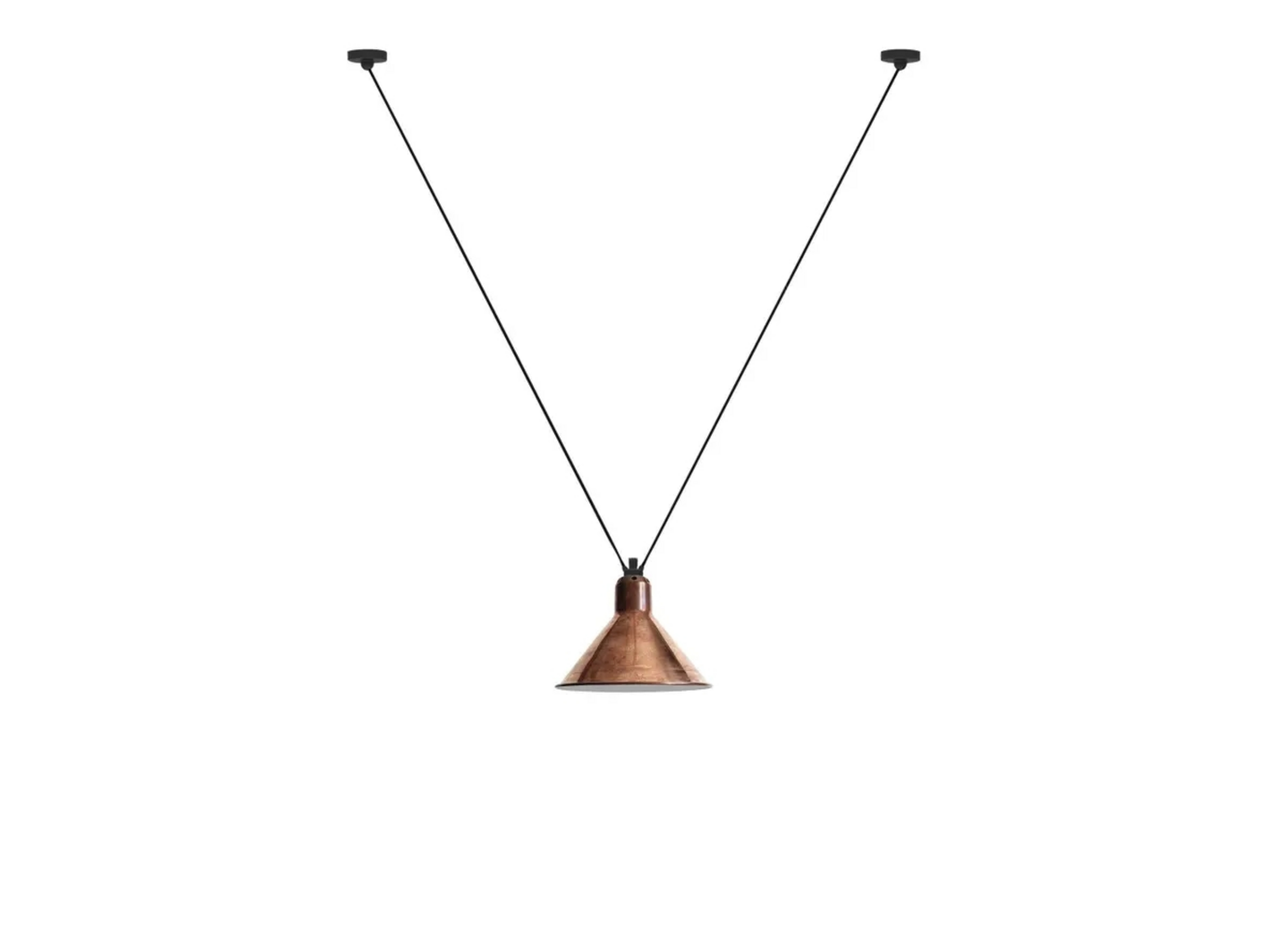 323 L Pendant Conical Raw Copper/White - Lampe Gras
