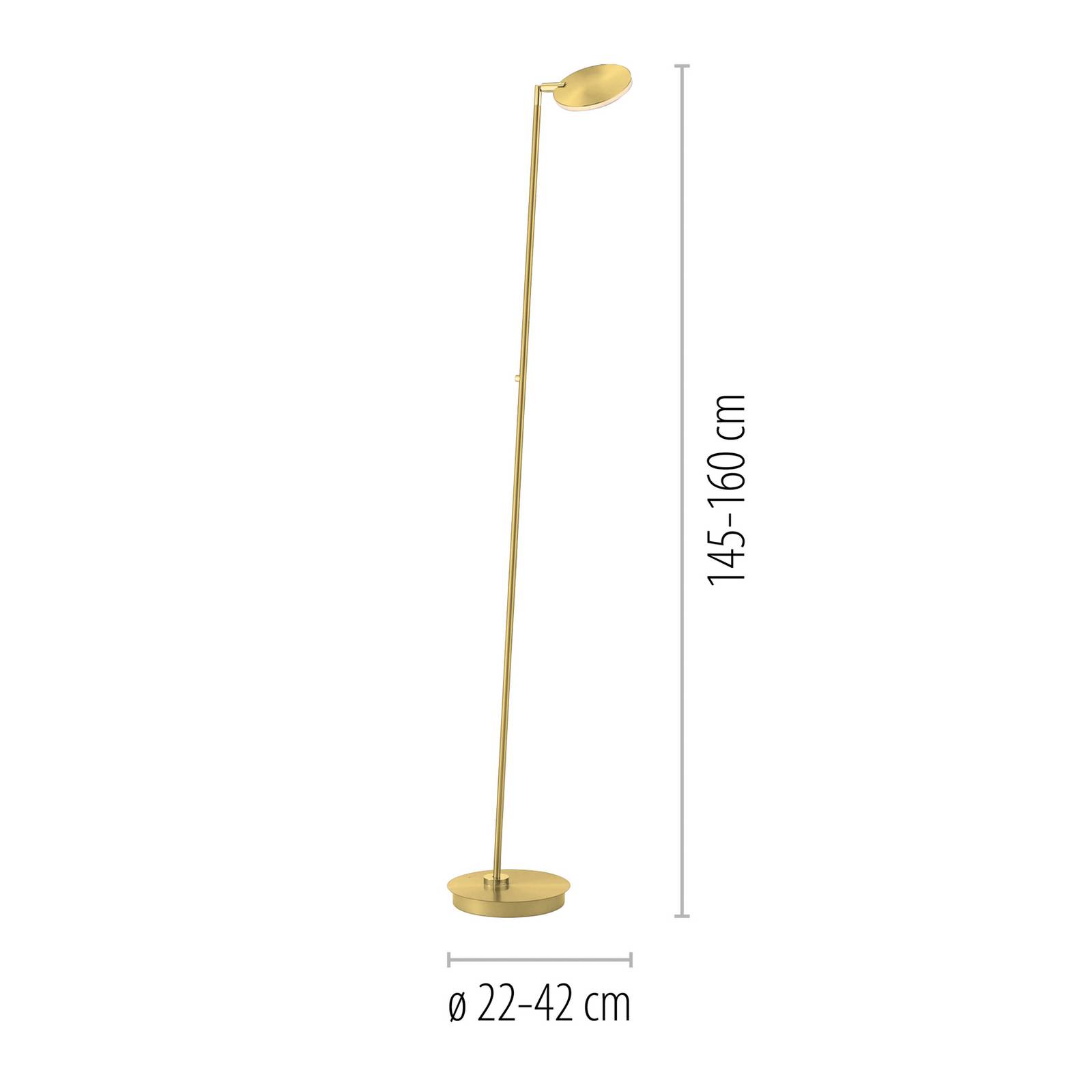 Lampa stojąca LED Paul Neuhaus Akku-Bente, mosiądz, CCT, USB-C