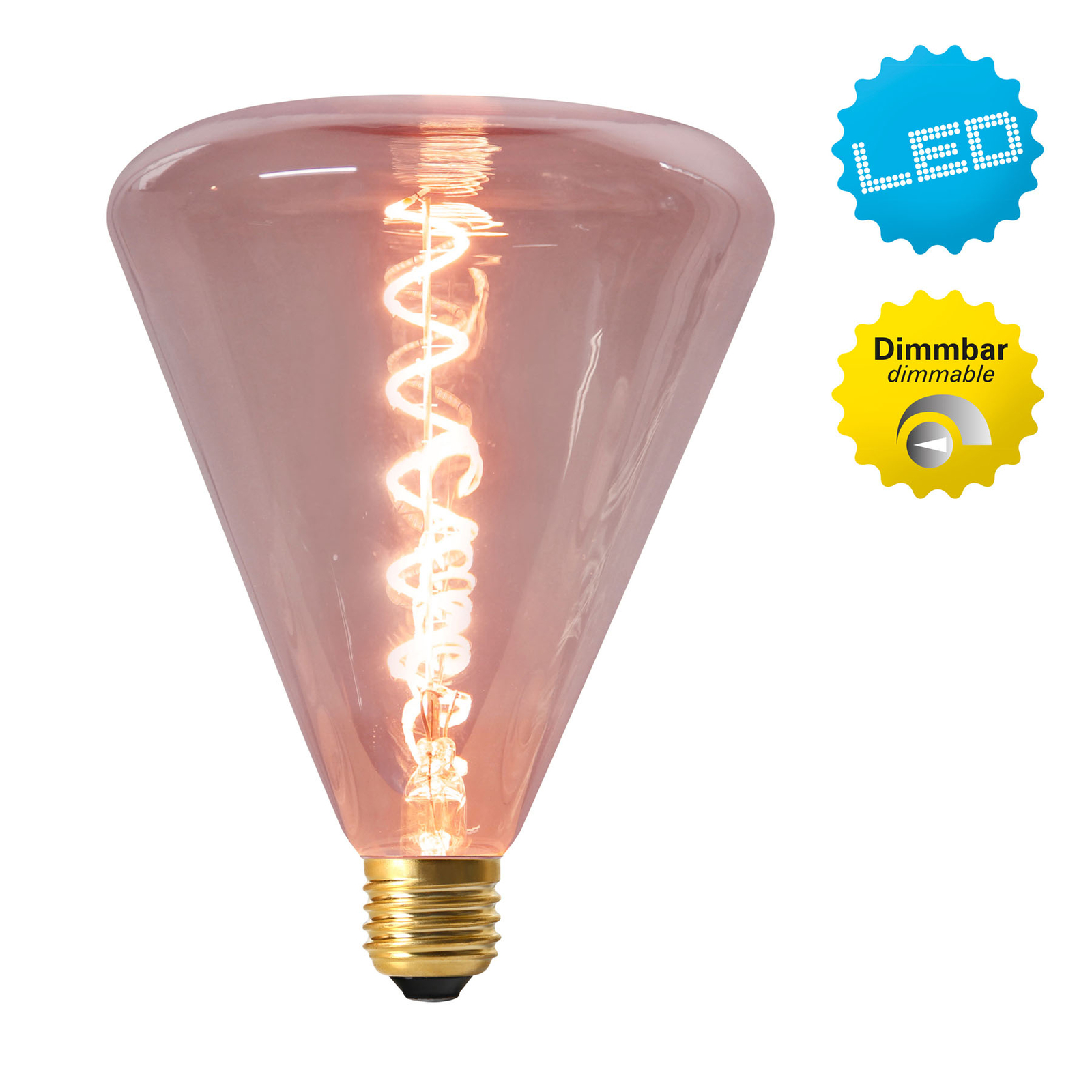 LED lamp Dilly E27 4W 2200K dimbaar, rood getint
