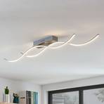 Lámpara LED de techo Safia en forma onda, 2 luces