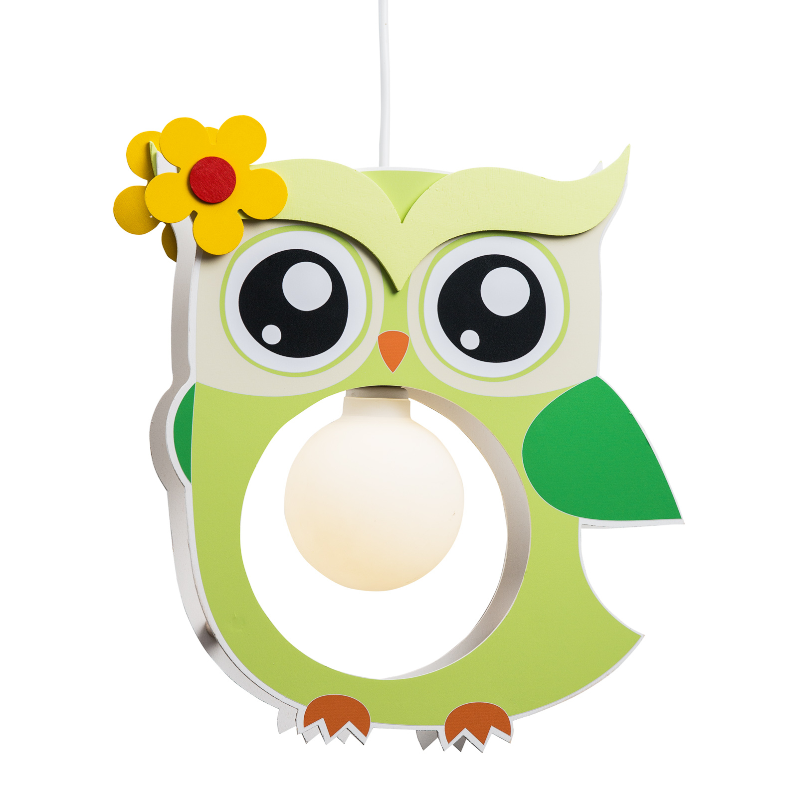 Green Erna hanging light in the shape of an owl