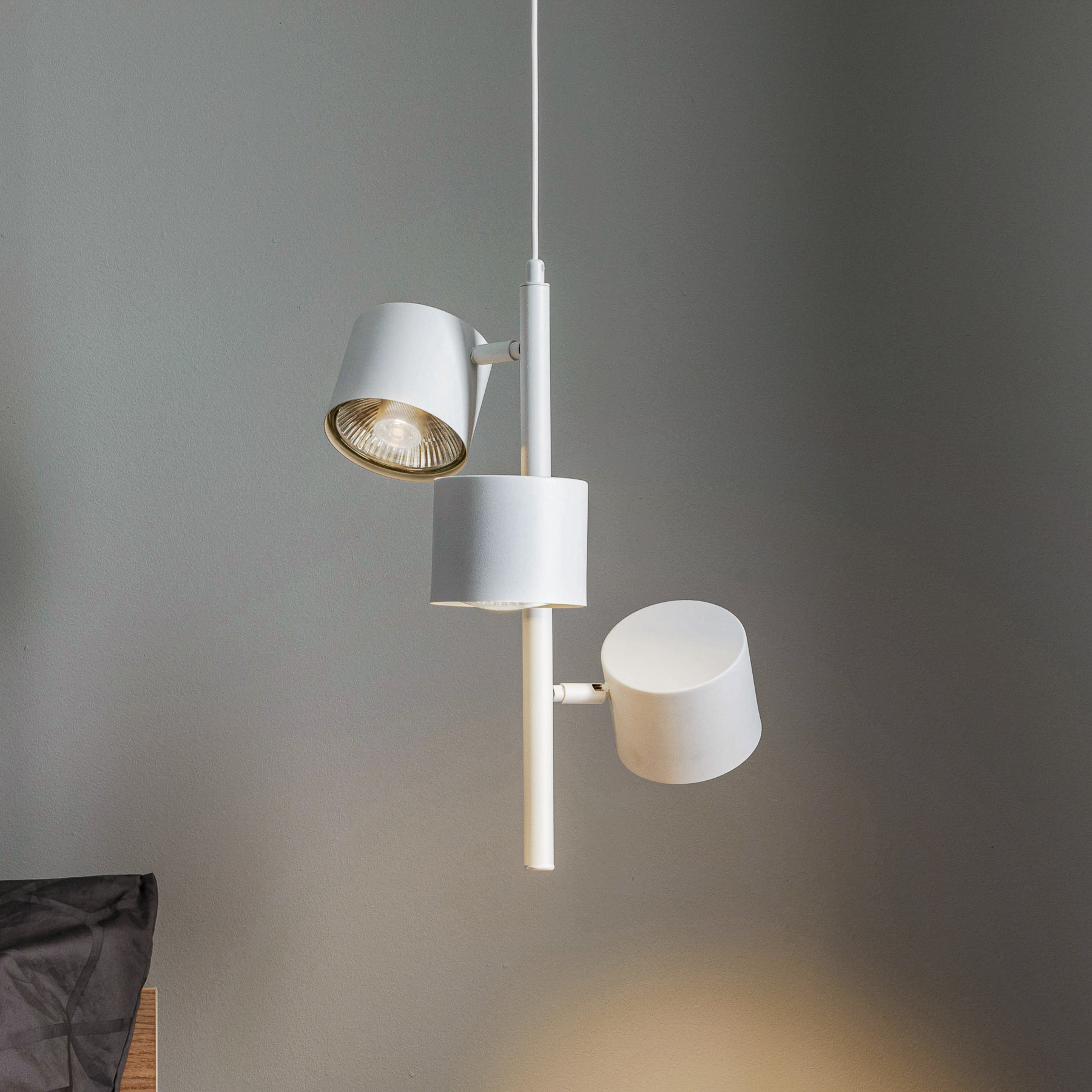 Suspension 1046E, à 3 lampes, blanc