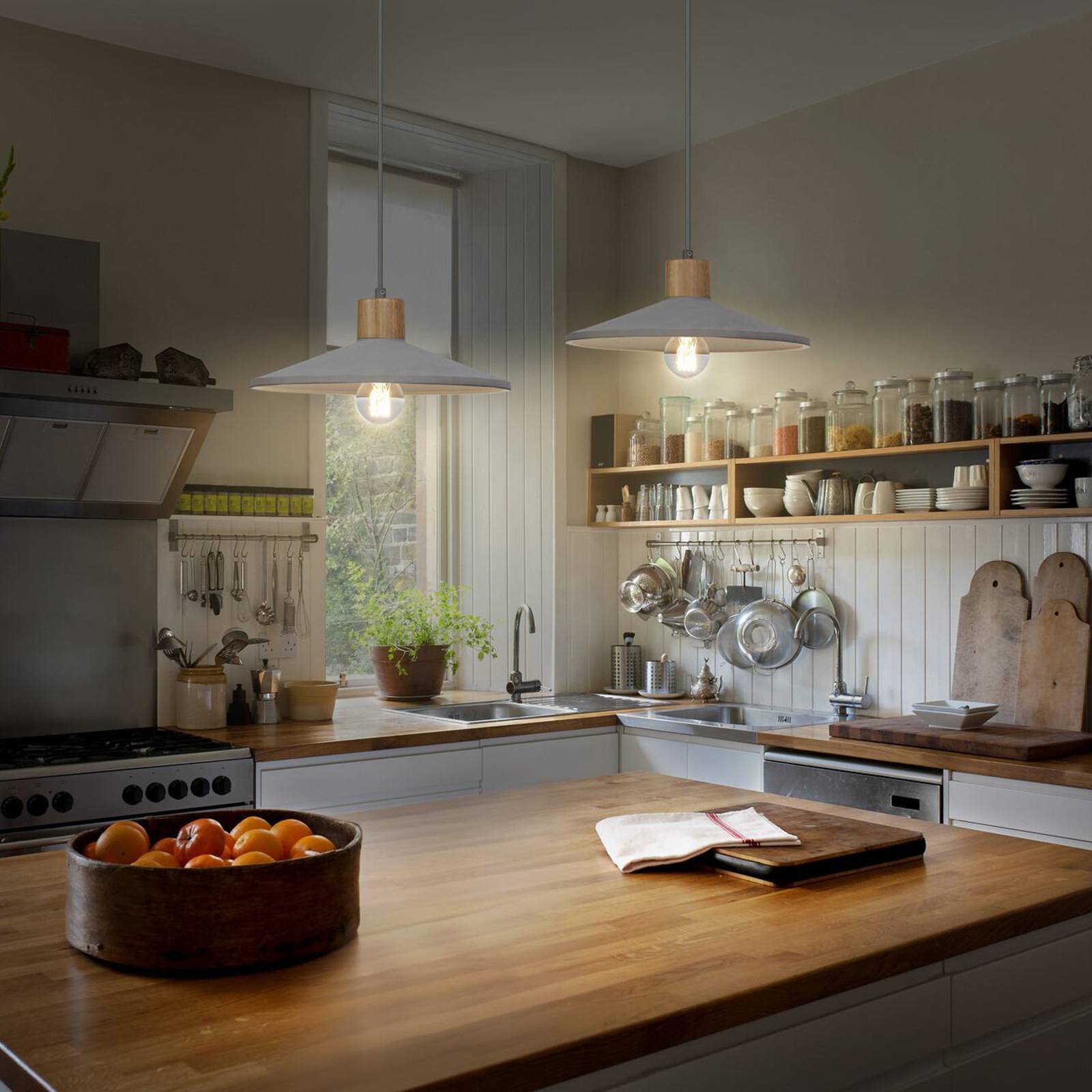 Lampa wisząca LEDVANCE Concrete Wood, Ø 32 cm, beton, szary