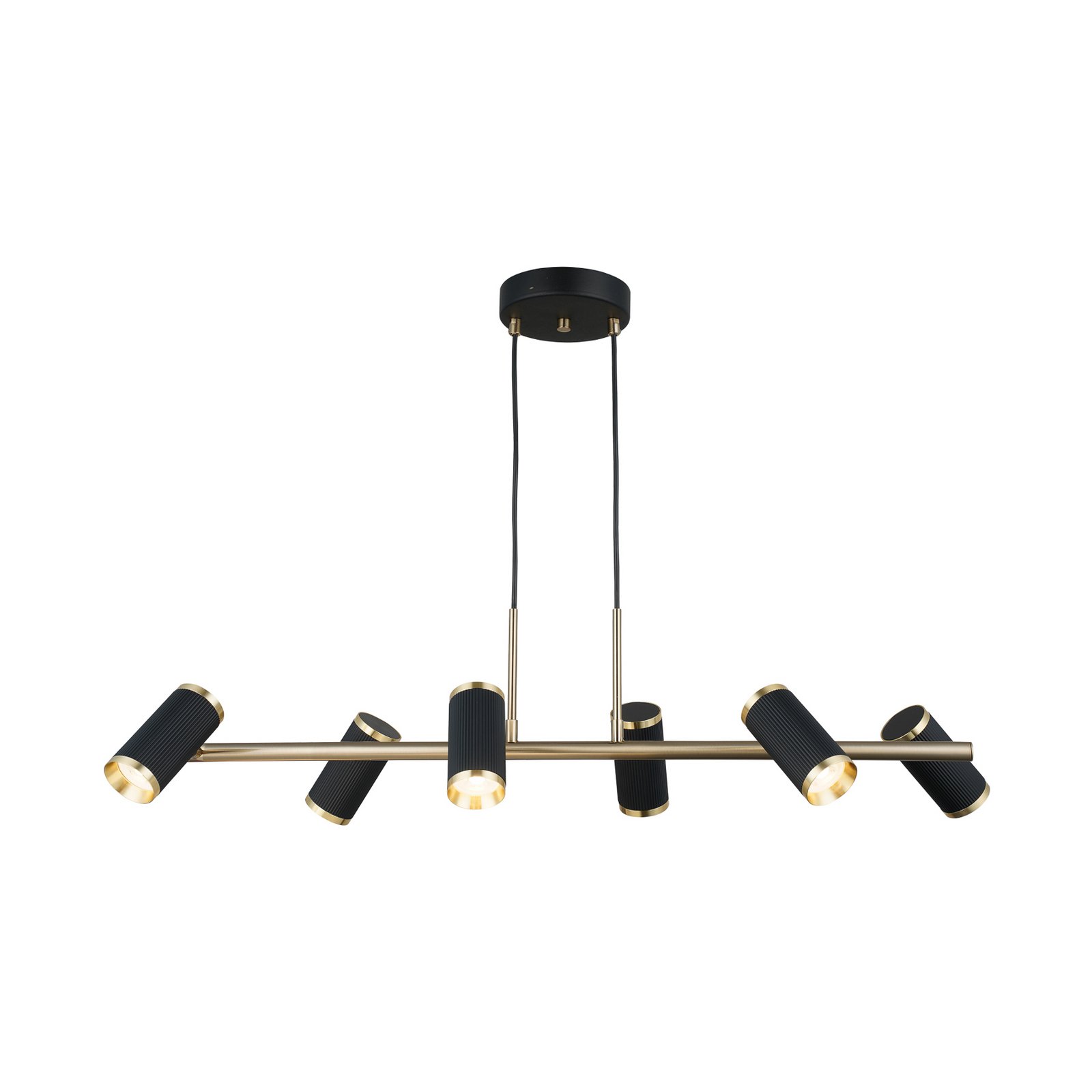 Hängelampe Lume schwarz/gold antik Länge 86 cm 6-flg. Metall