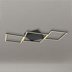 Kurio LED ceiling light, three-bulb, black