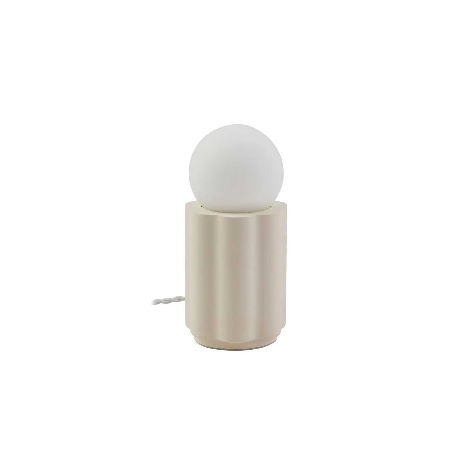 Lindby bordlampe Nielson, beige, højde skærm 8,5 cm, gips