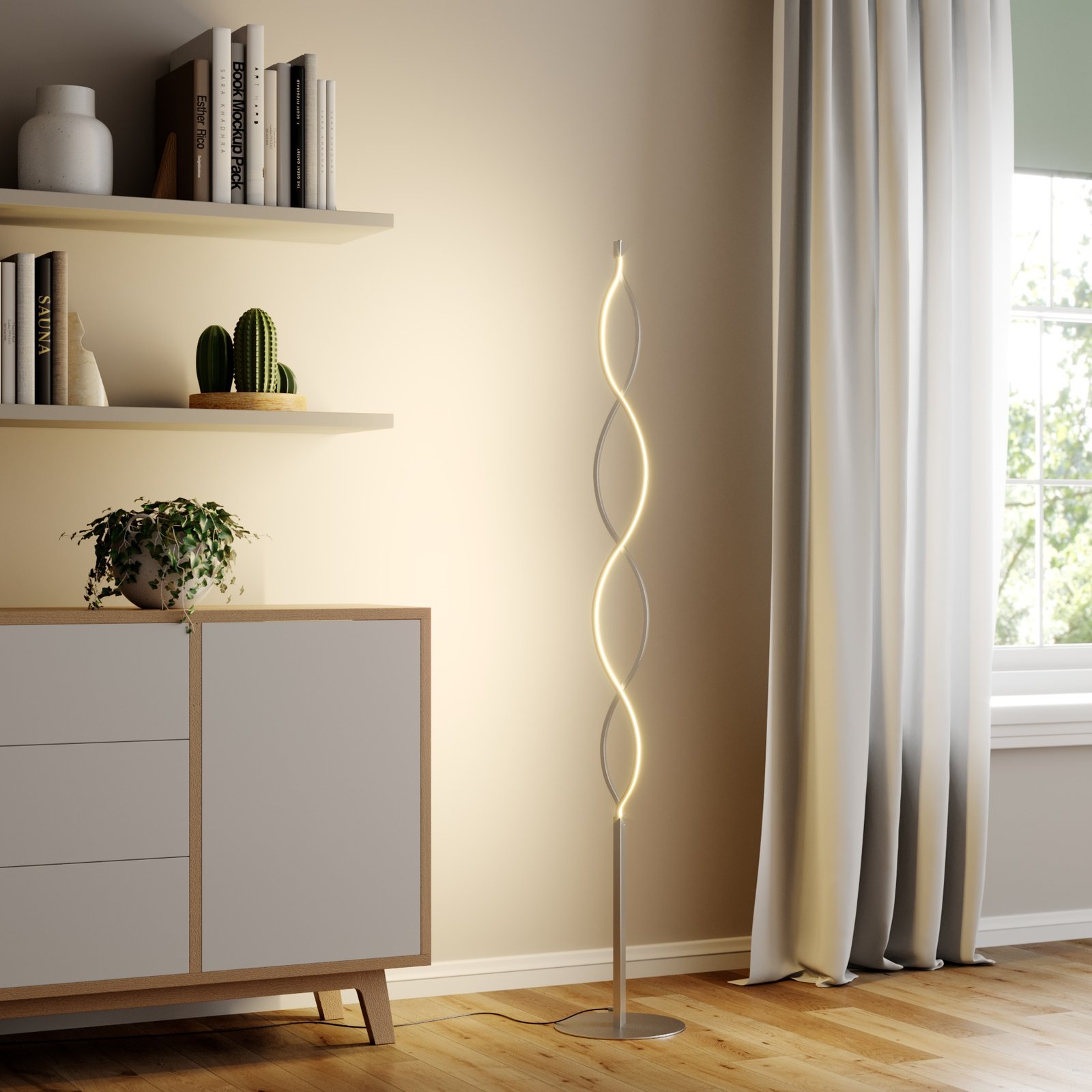 Auron Golvlampa Nickel/White - Lindby